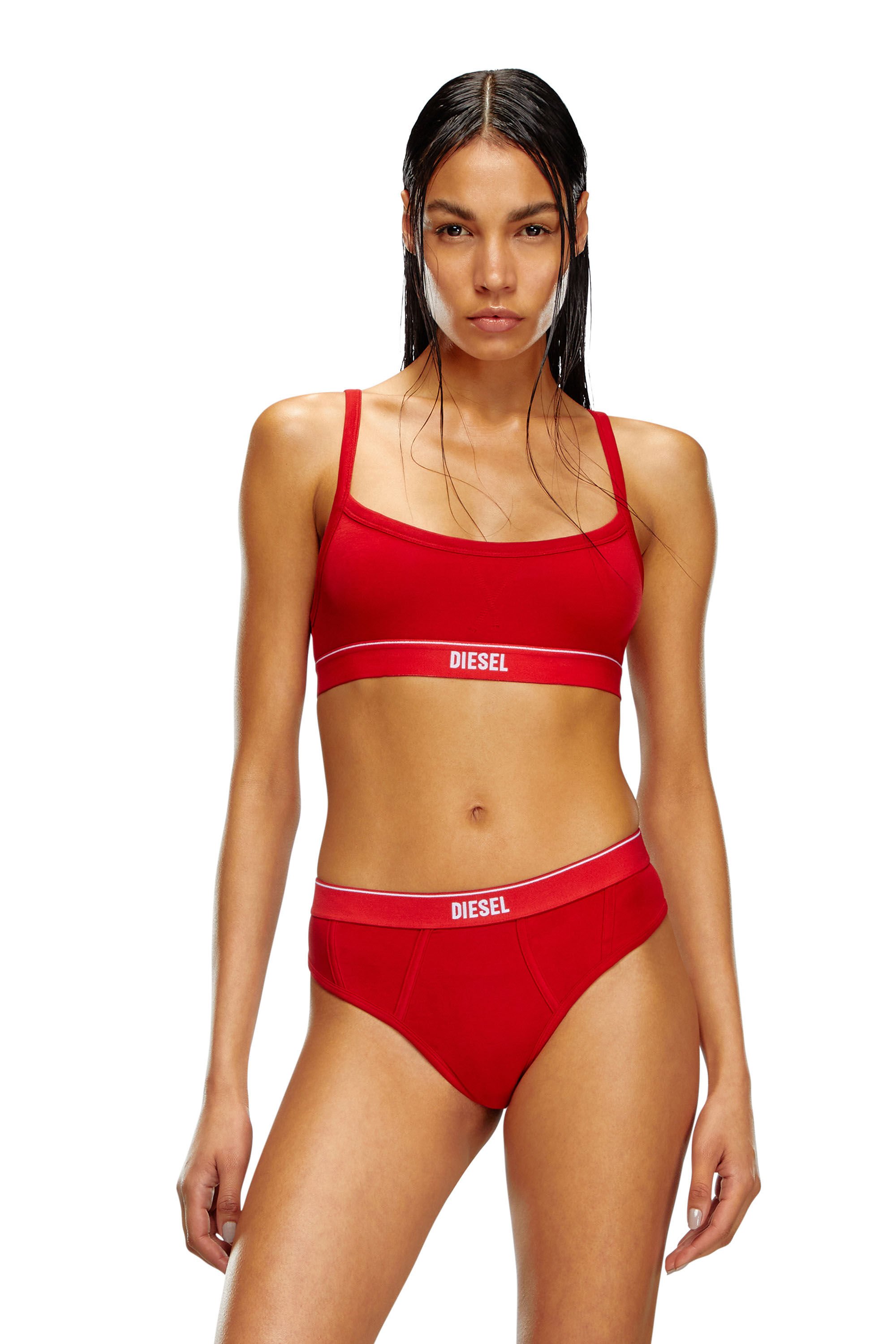 Diesel - UFSB-GRETA, Woman Bralette with logo band in Red - Image 3
