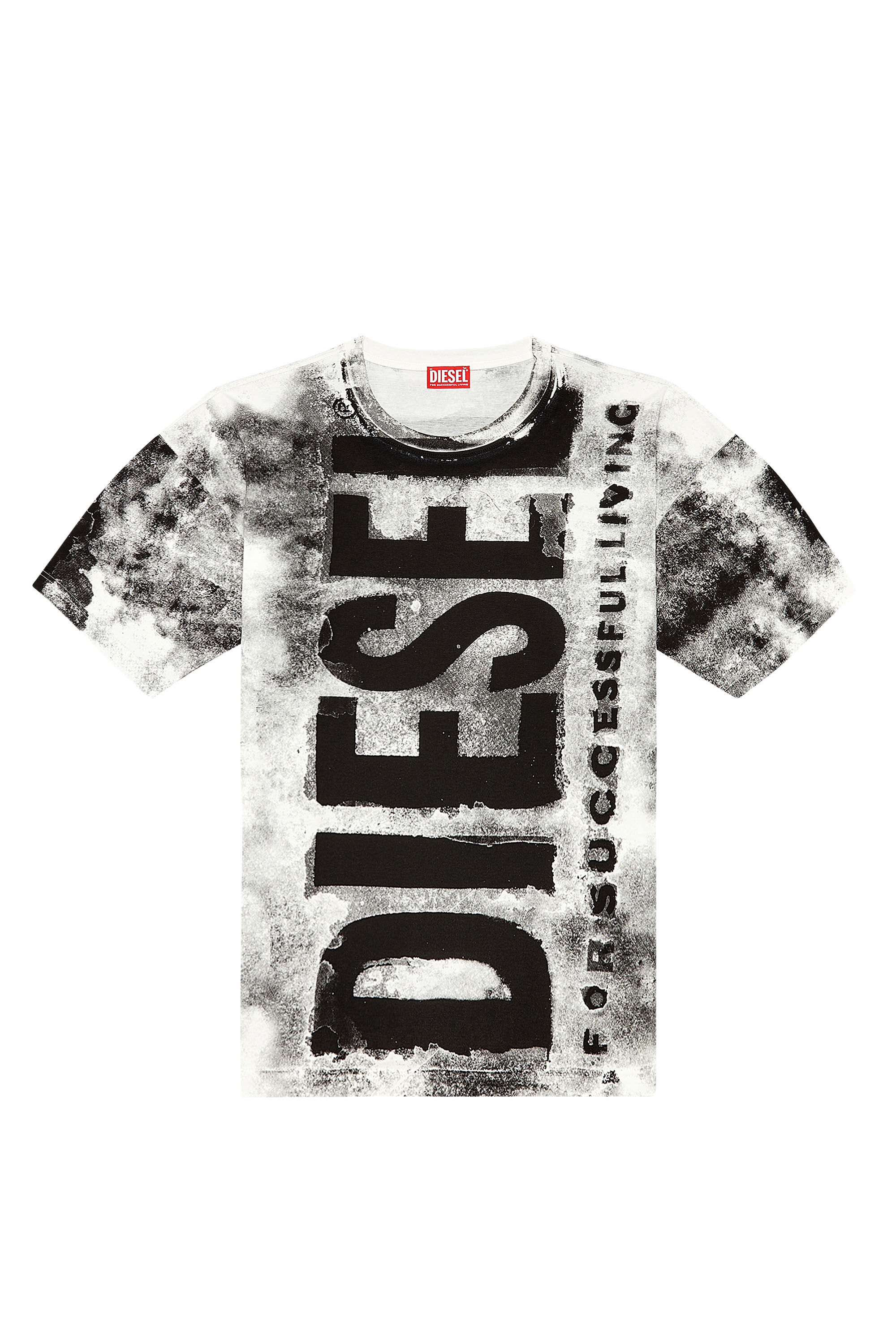 Diesel - T-BOXT-BISC, Man T-shirt with maxi bleeding logos in Multicolor - Image 4