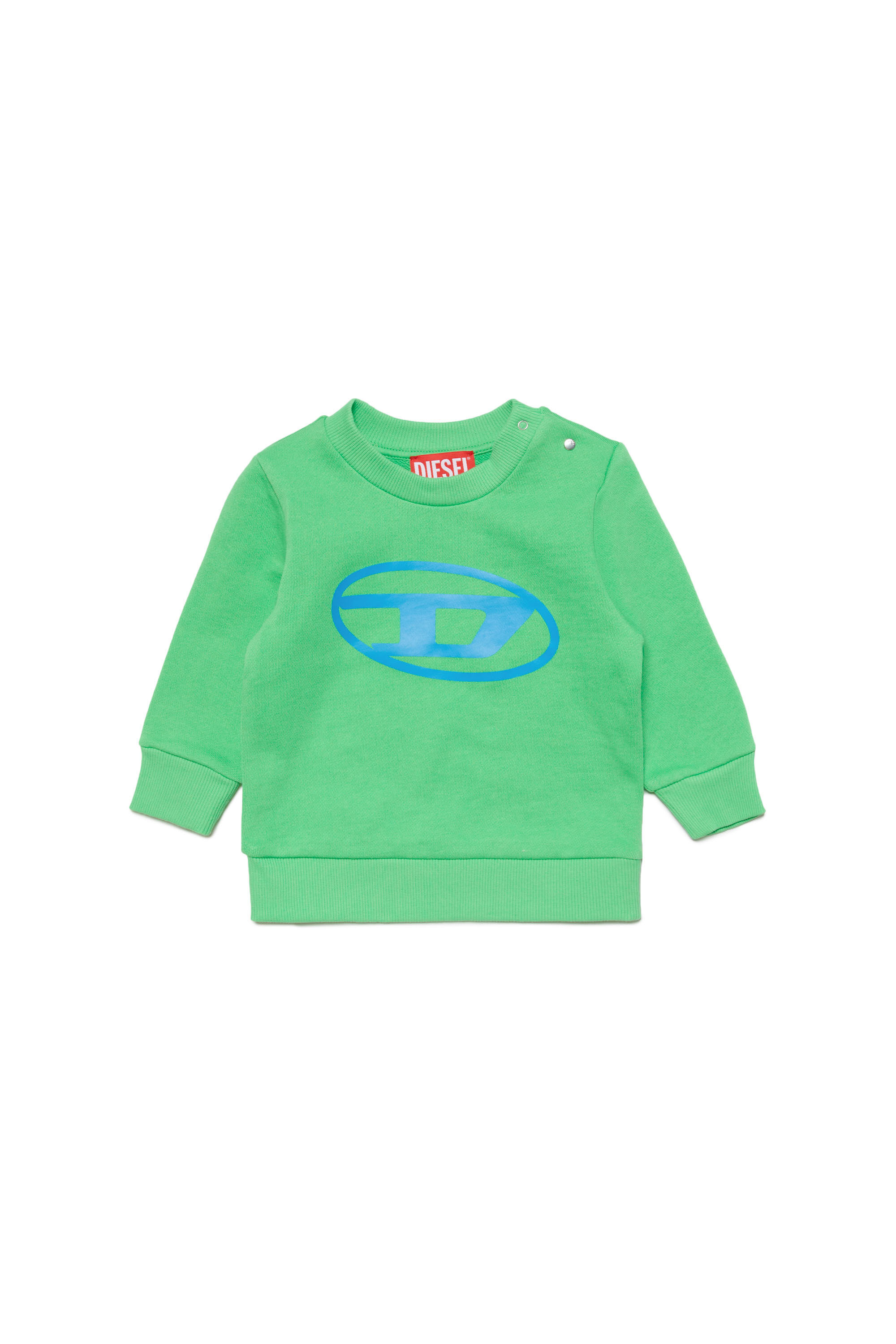 Diesel - SCERB, Unisex Cotton sweatshirt with Oval D in Green - Image 1