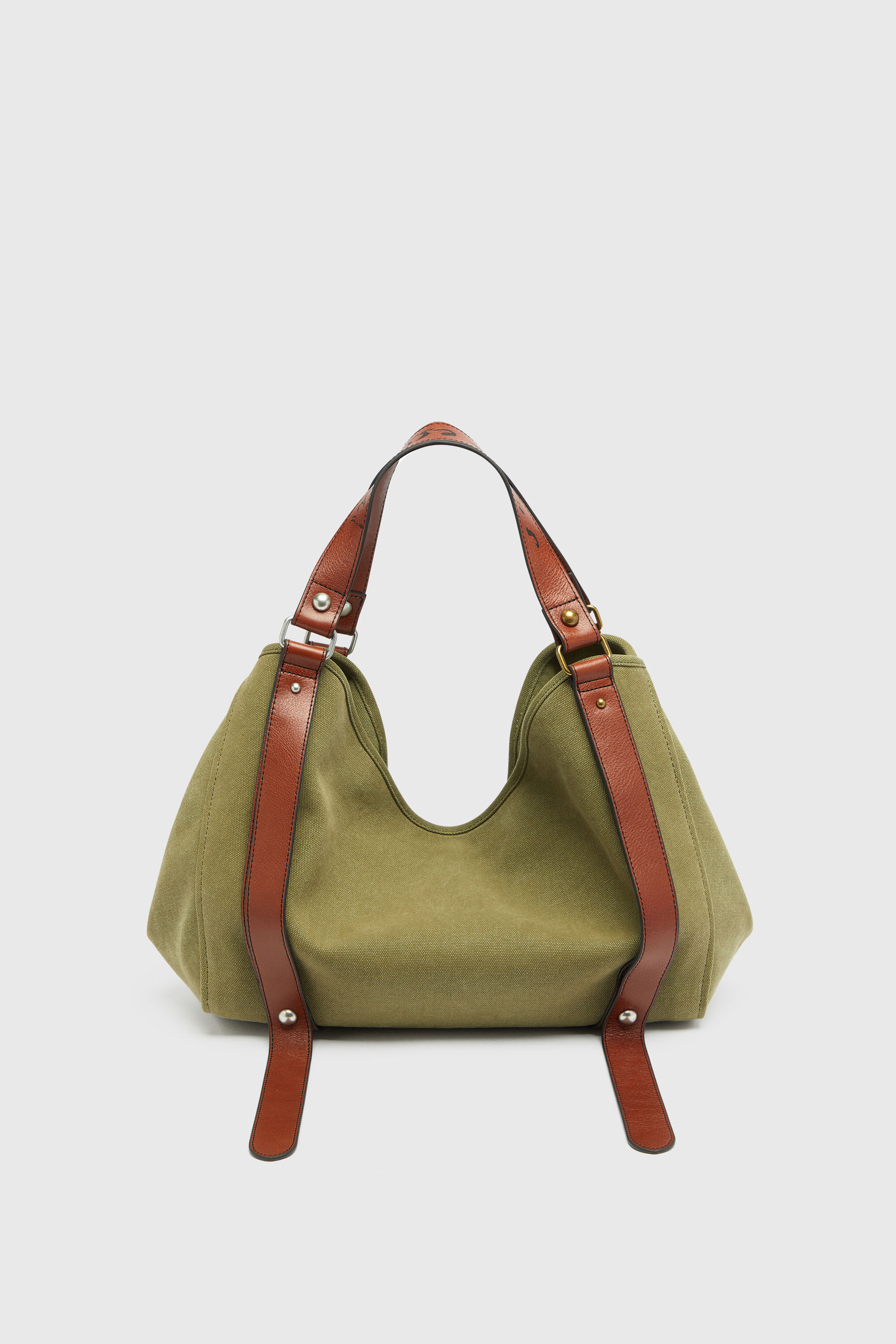Diesel - D-ONE TOPHANDLE M, Unisex's D-One-Medium top-handle bag in distressed canvas in Military Green - 3