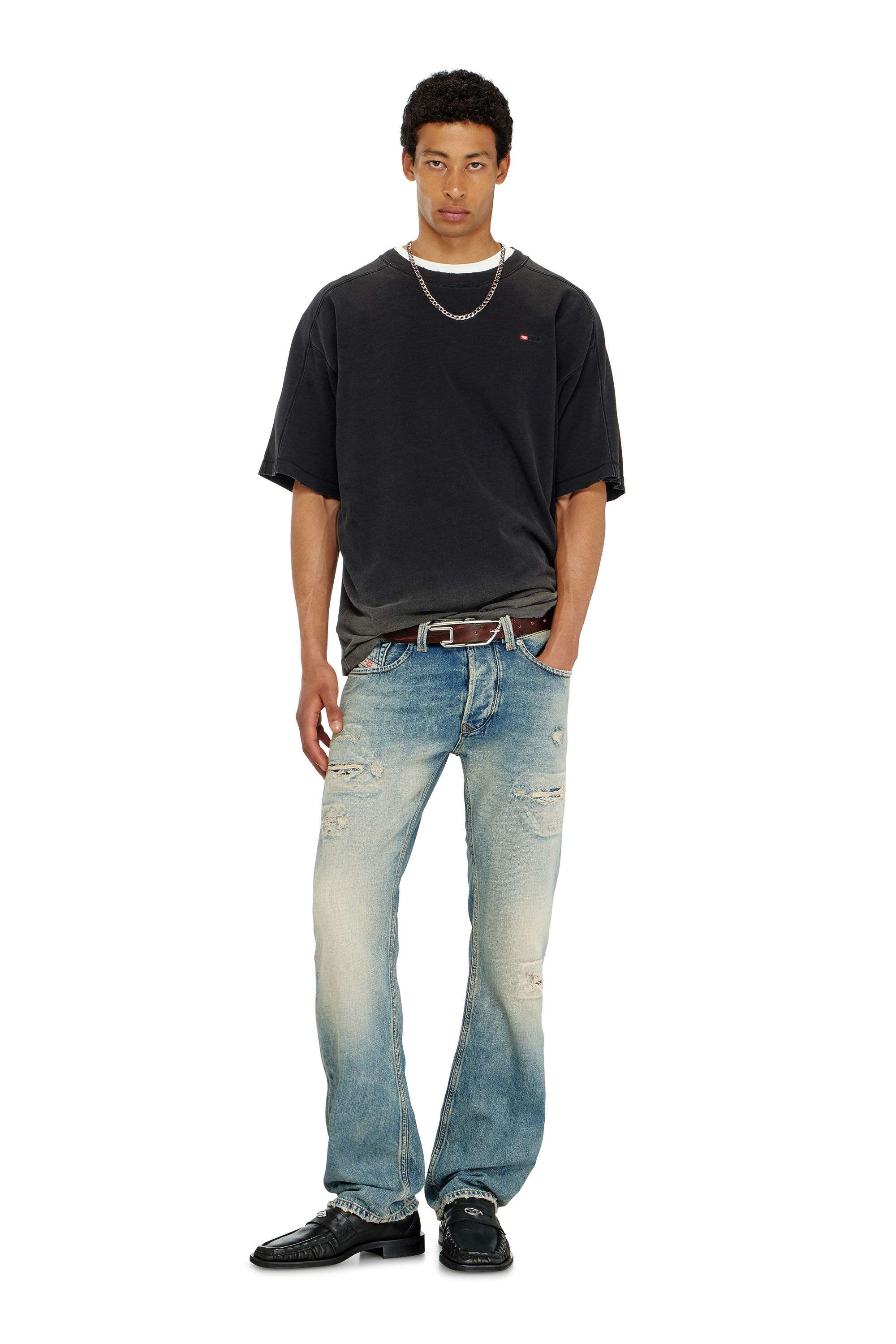 Diesel - T-CROX, Man's Cotton T-shirt with degrad&eacute; effect in null - 1