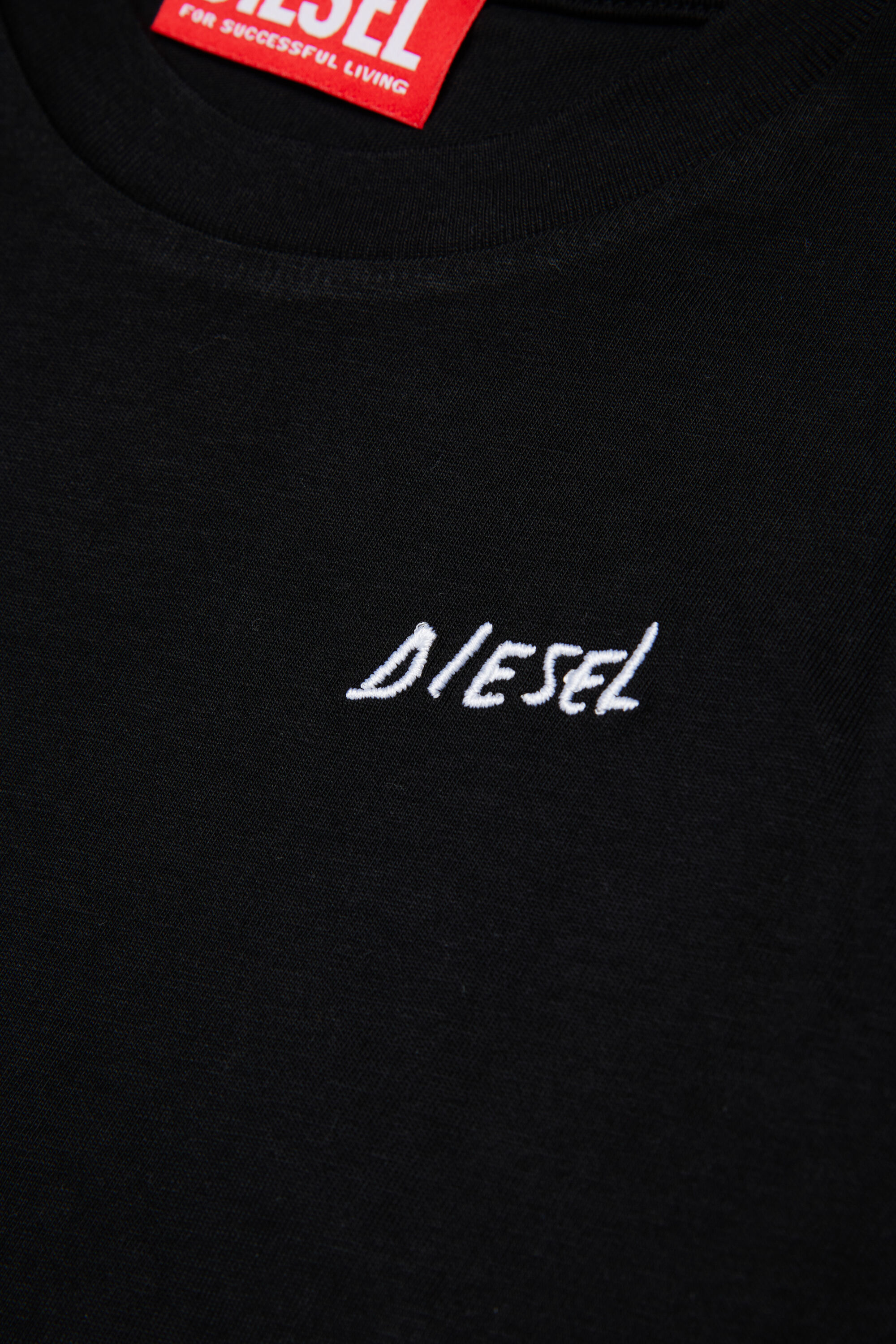 Diesel - TDIEGOSB22LS, Man's Cotton T-shirt with embroidered logo in Black - 4