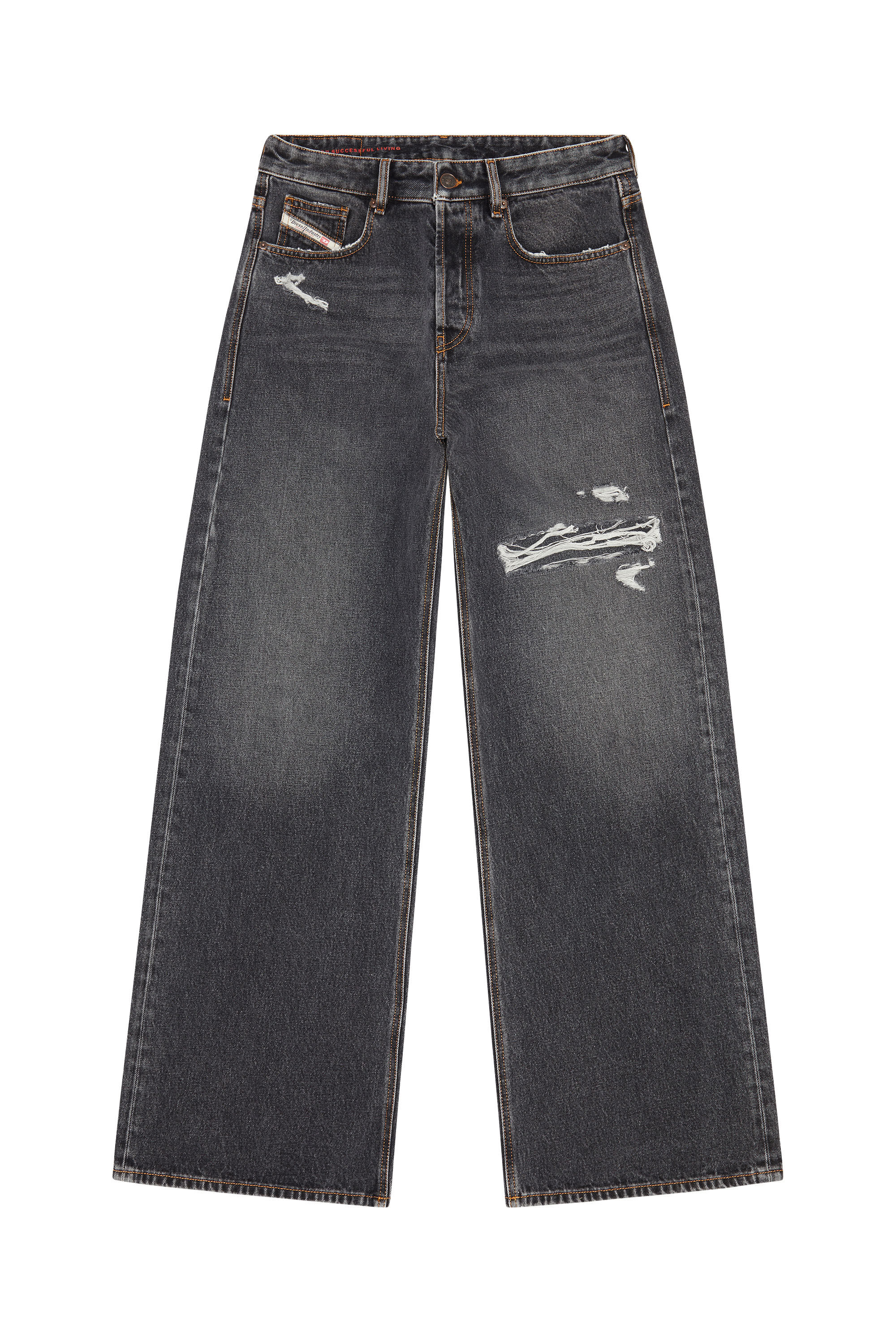 Diesel - Man Straight Jeans D-Rise 007F6, Black/Dark grey - Image 2