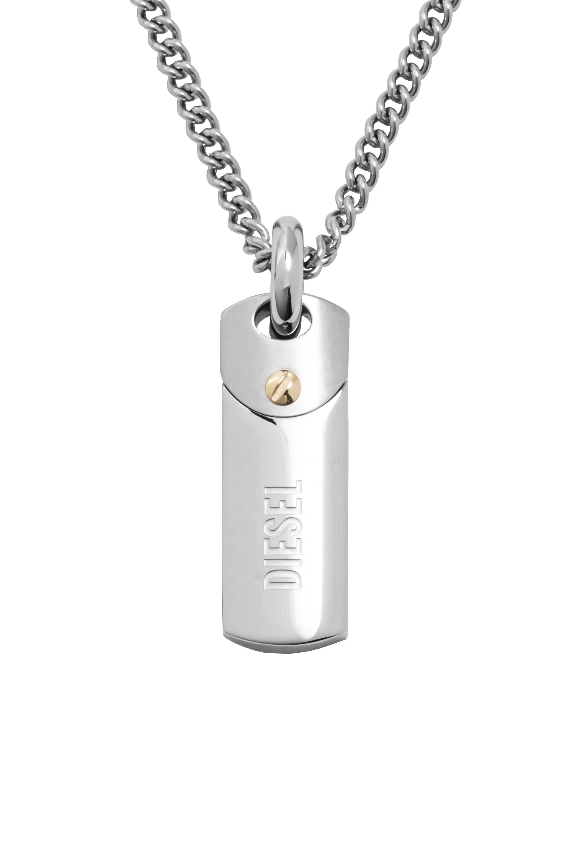 Diesel - DX1116, Man Steel dog tag pendant necklace in Silver - Image 3