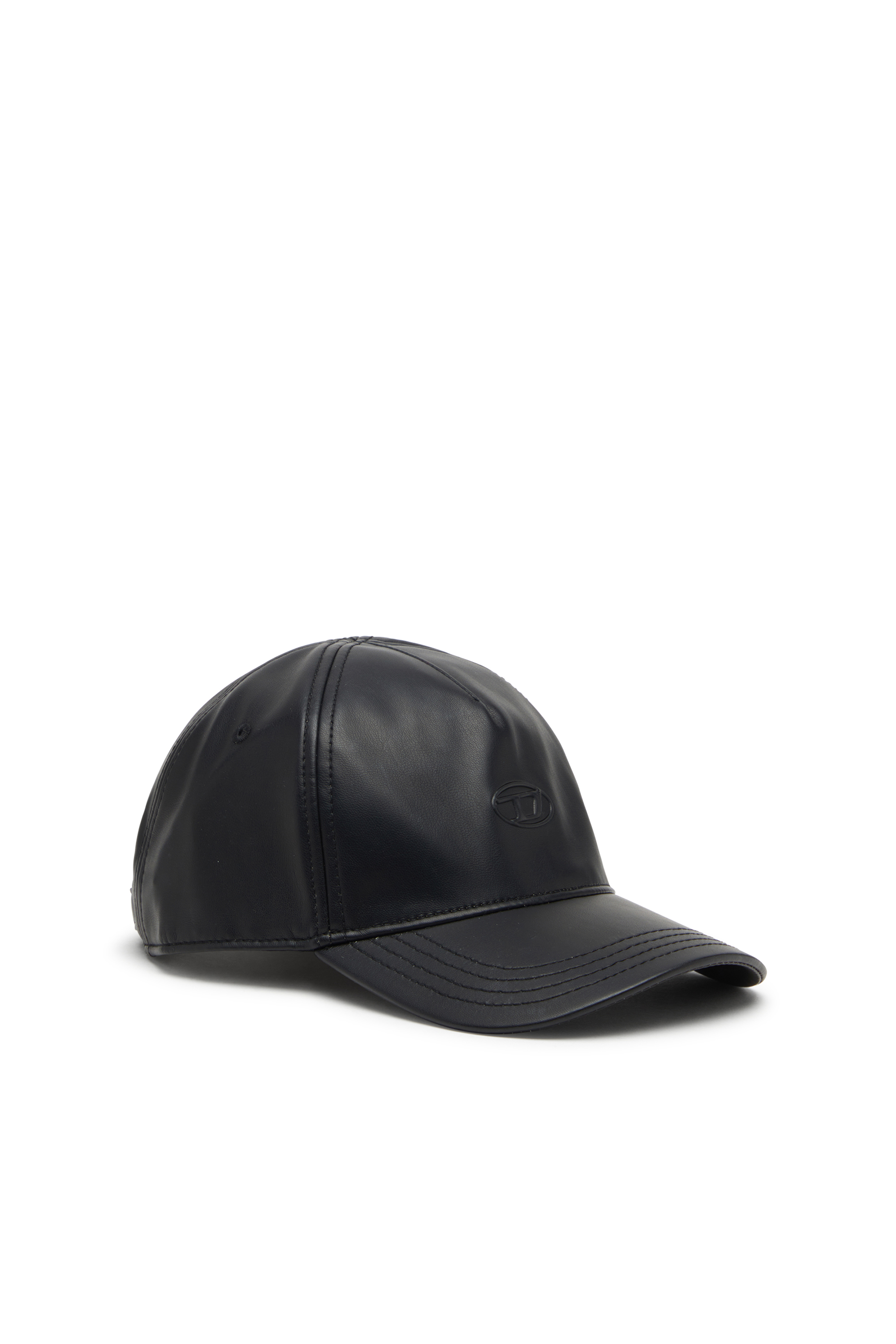 Diesel - C-HEATHER, Man's Coated baseball cap with embossed logo in Black - 1