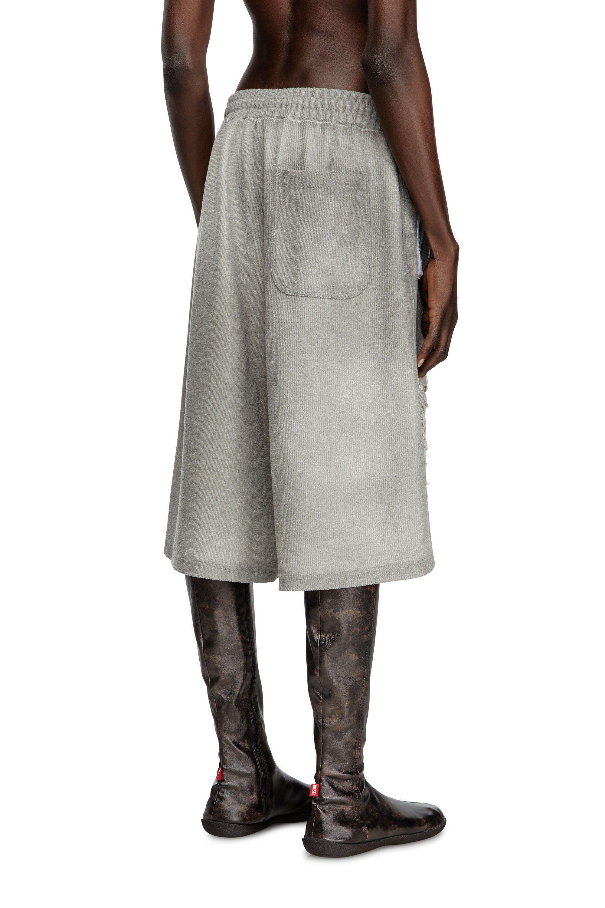 P-PERC-SHORT, Grey Diesel - P-PERC-SHORT, Man's Shorts with distressed knees in Grey - 4