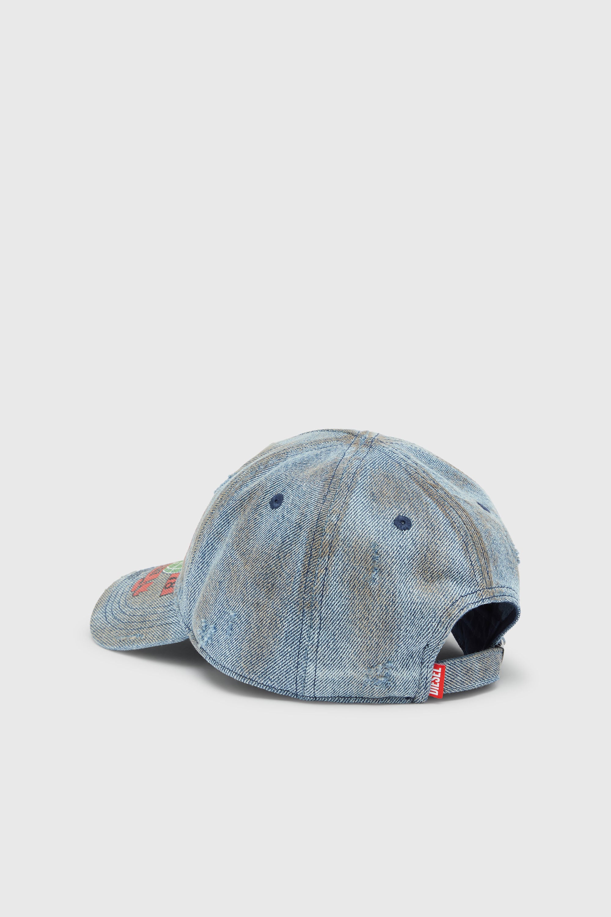 Diesel - C-ROCK, Man's Denim baseball cap with concert graphics in Light Blue - 2