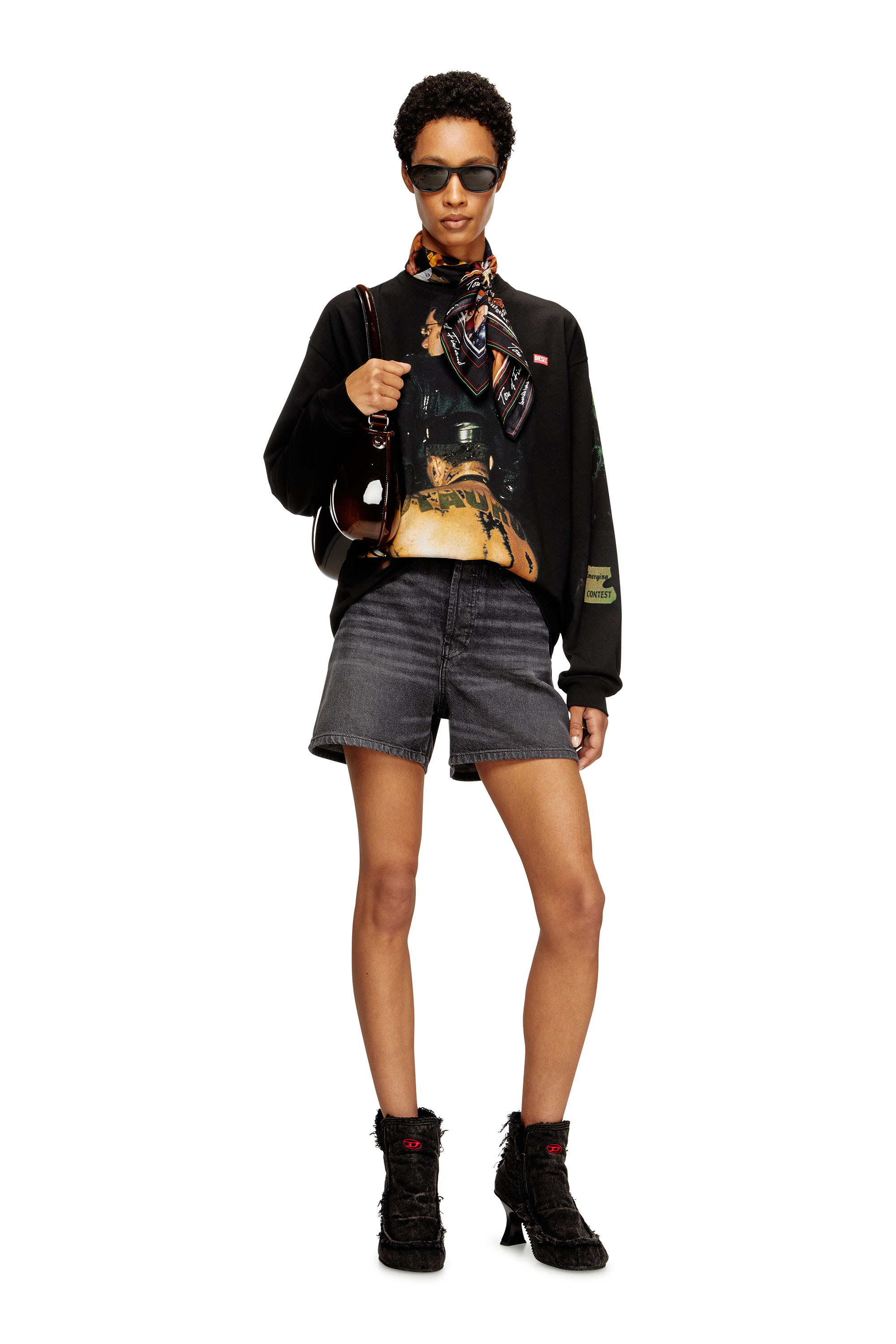 Diesel - PR-T-BOXT-LS-TOM25-1, Unisex's Long-sleeve T-shirt with graphic print in Black - 6