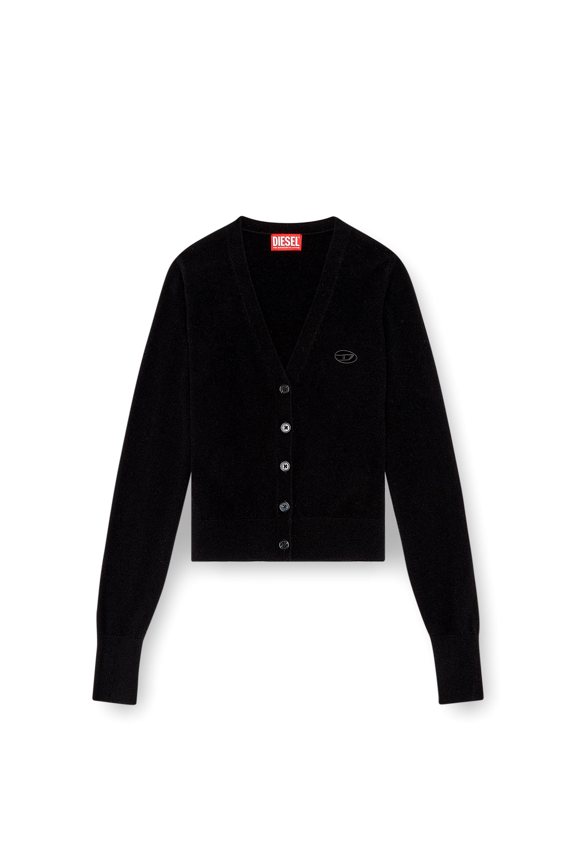 Diesel - M-ARTE, Woman Wool and cashmere cardigan in Black - Image 3