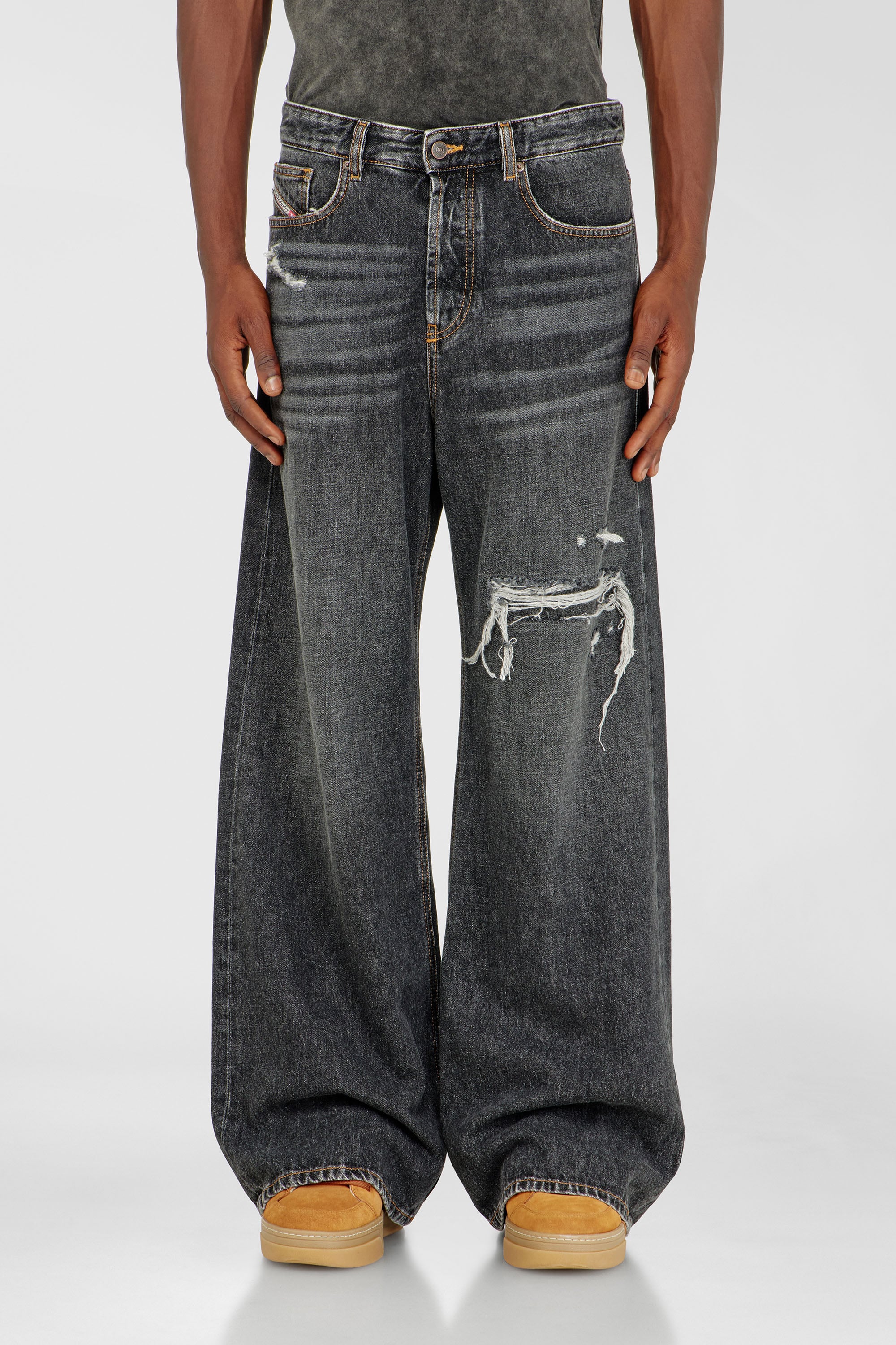 Diesel - Man's Relaxed Jeans D-Rise 007DN, Black/Dark grey - 1