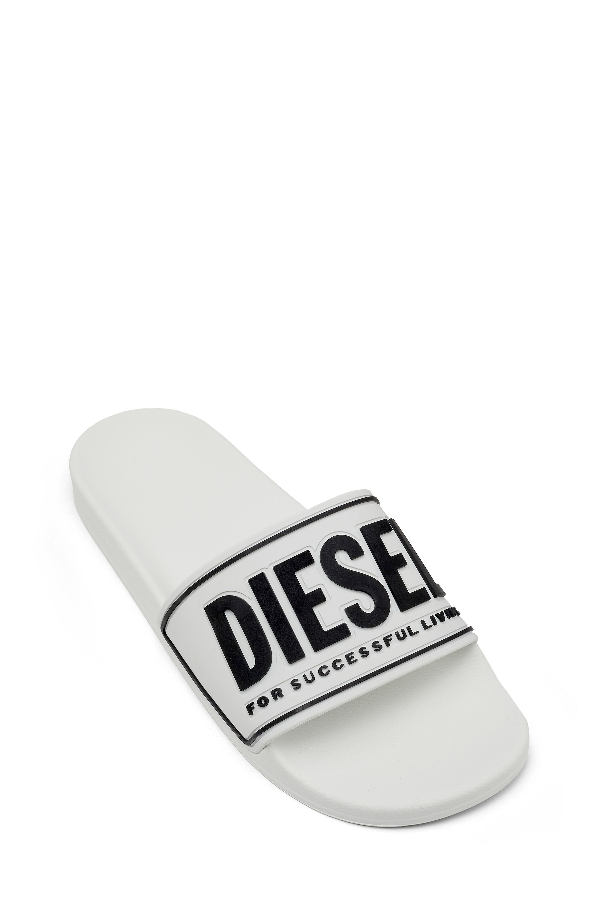 SA-MAYEMI CC W, White Diesel - SA-MAYEMI CC W, Woman's Sa-Mayemi-Rubber slides with embossed logo in White - 6