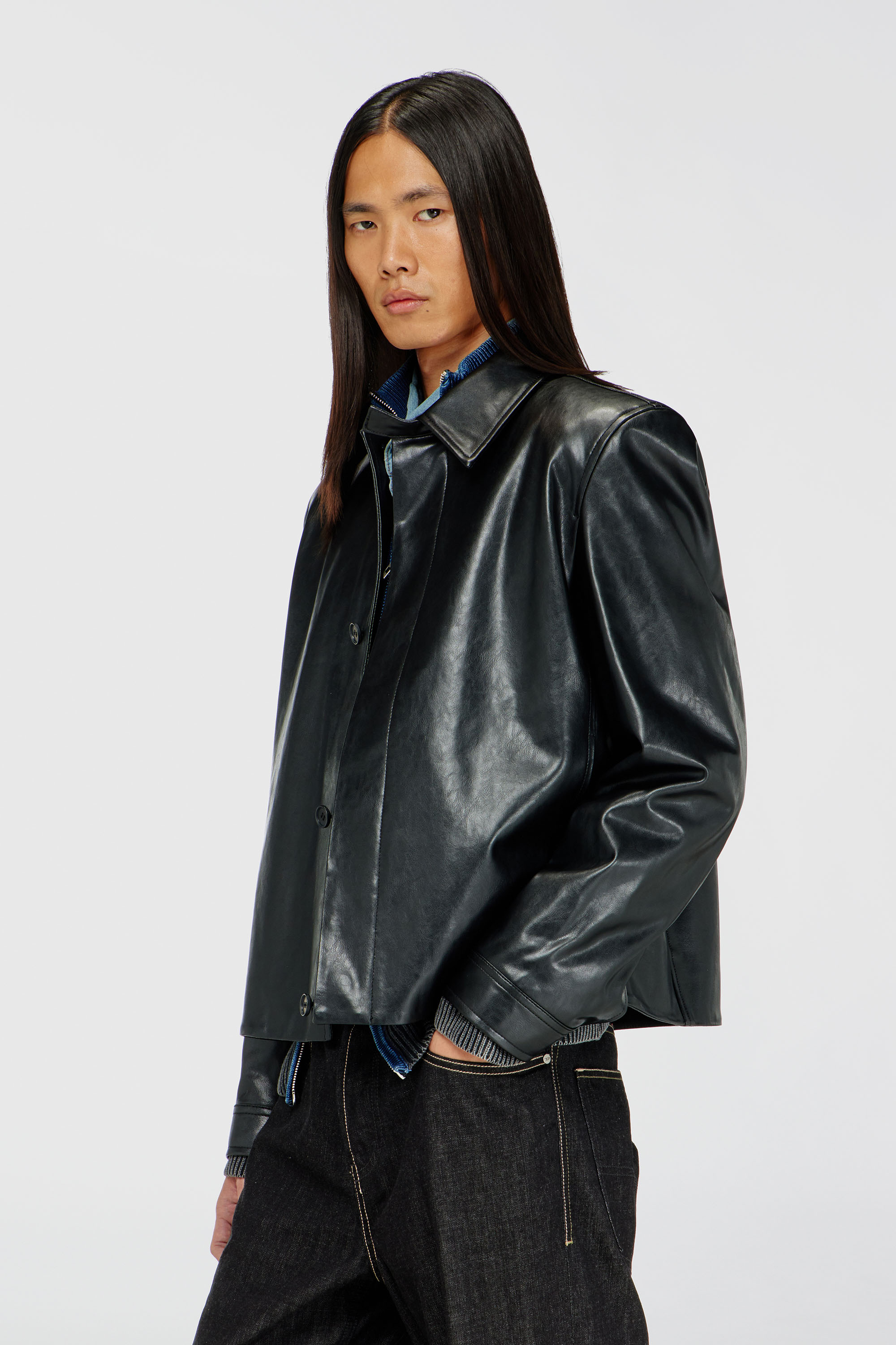 Diesel - L-HAUSTY-DGBX, Man's Sleek coach jacket in Black - 1