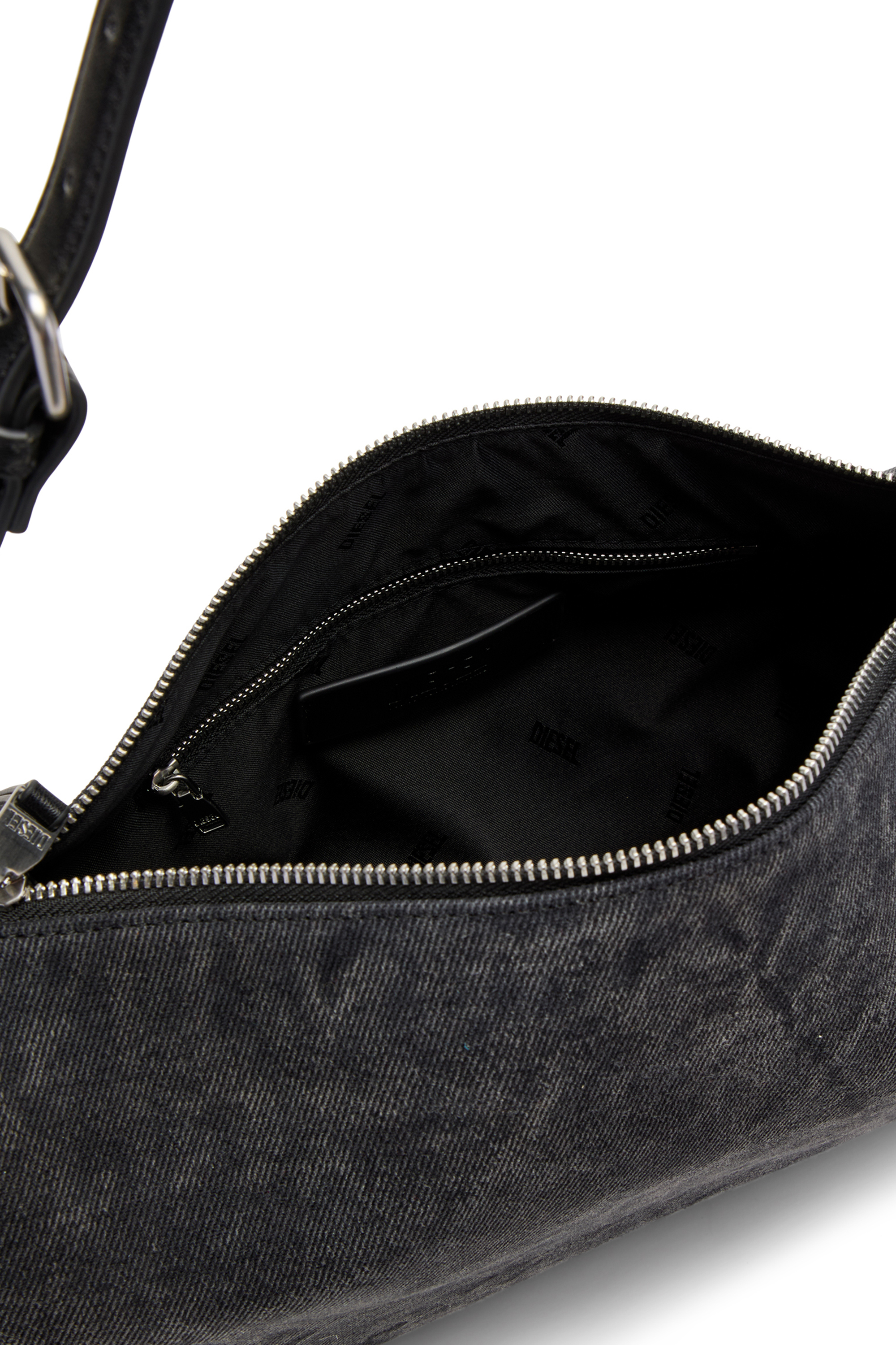 Diesel - LOAD-D SHOULDER BAG X, Unisex's Load-D-Shoulder bag with transparent Oval D sides in Black - 5