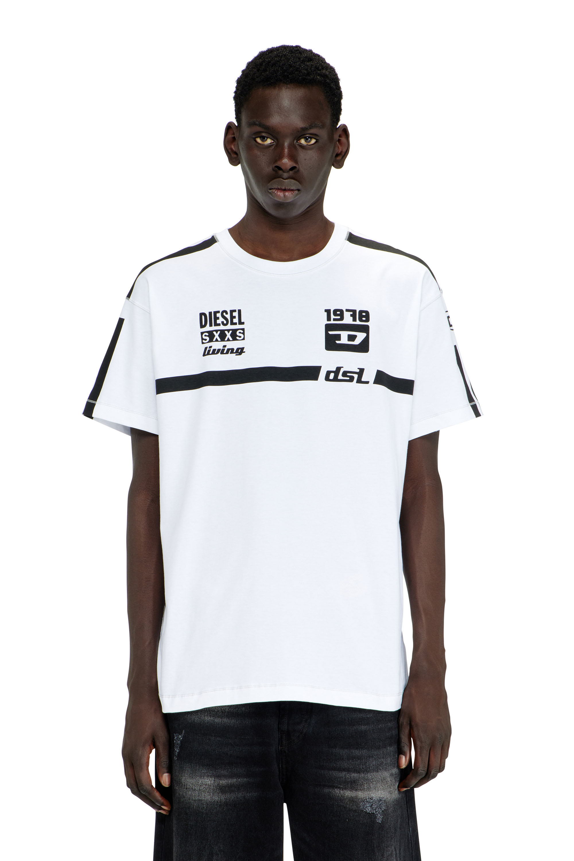 Diesel - T-NORM-V12, Man's Cotton T-shirt with contrast graphic prints in null - 2