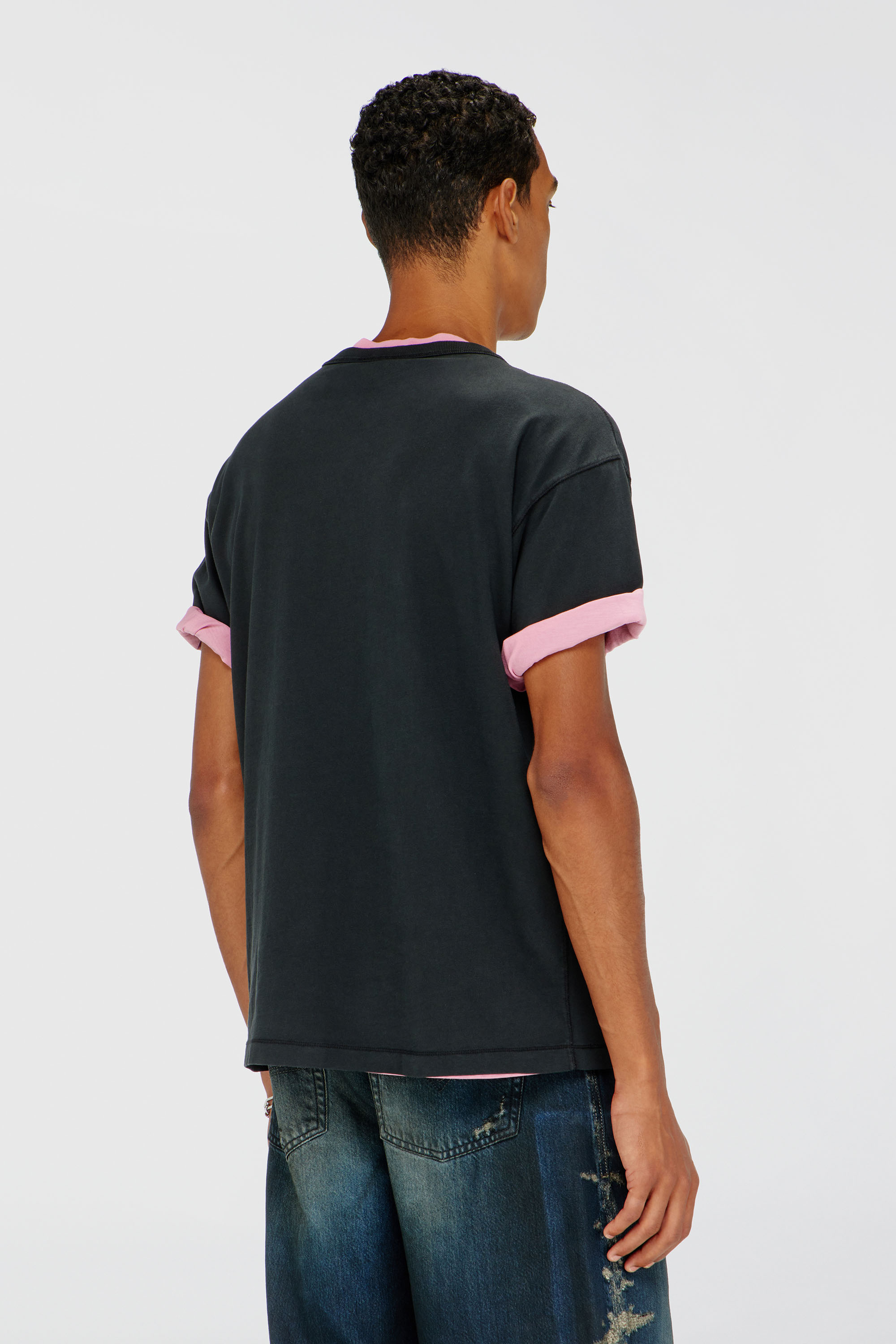 Diesel - T-NORM-IOD, Man's Light cotton T-shirt with metallic Oval D logo in Black - 4