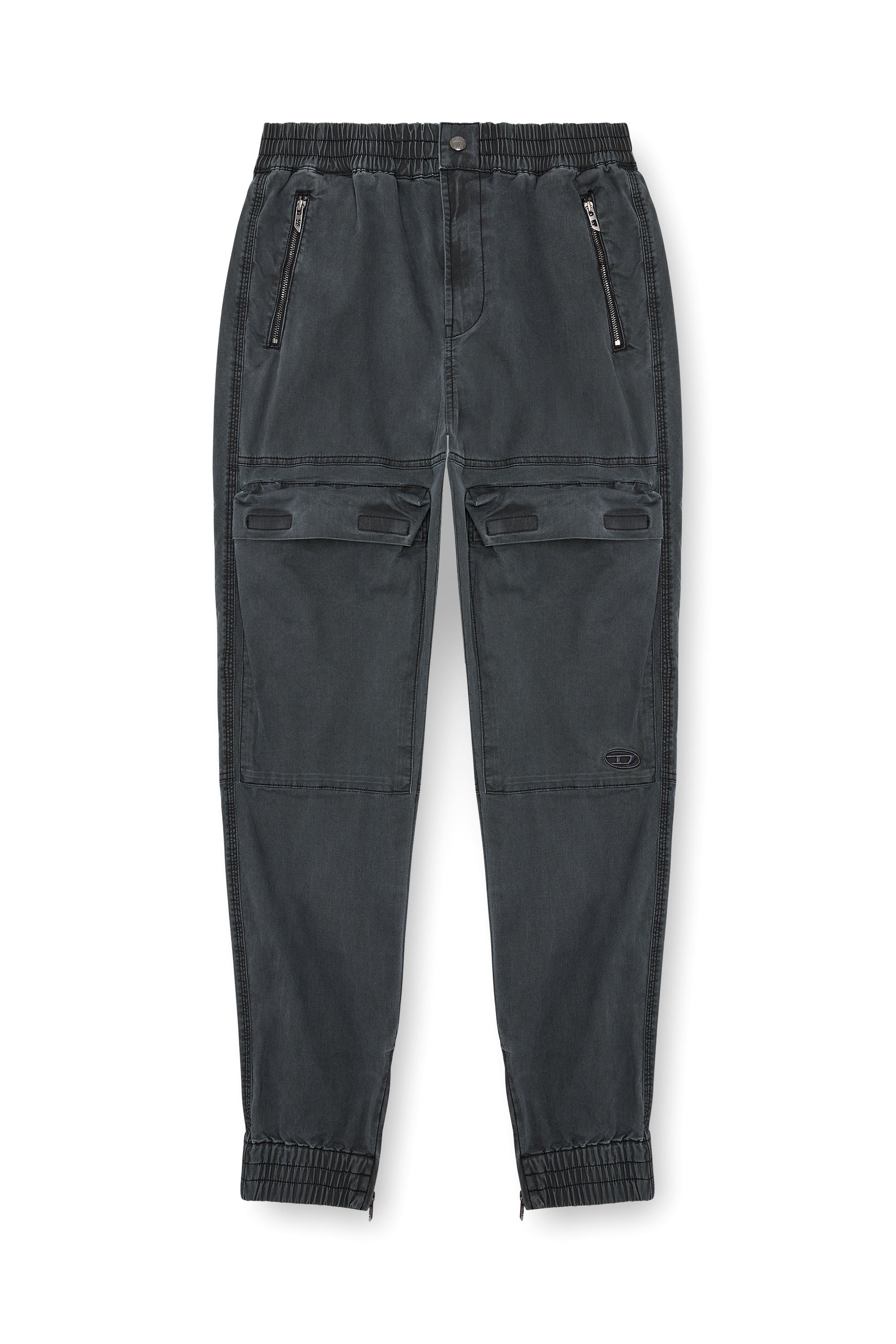 Diesel - P-RIDE, Woman Cargo track pants in micro-twill in Black - Image 4