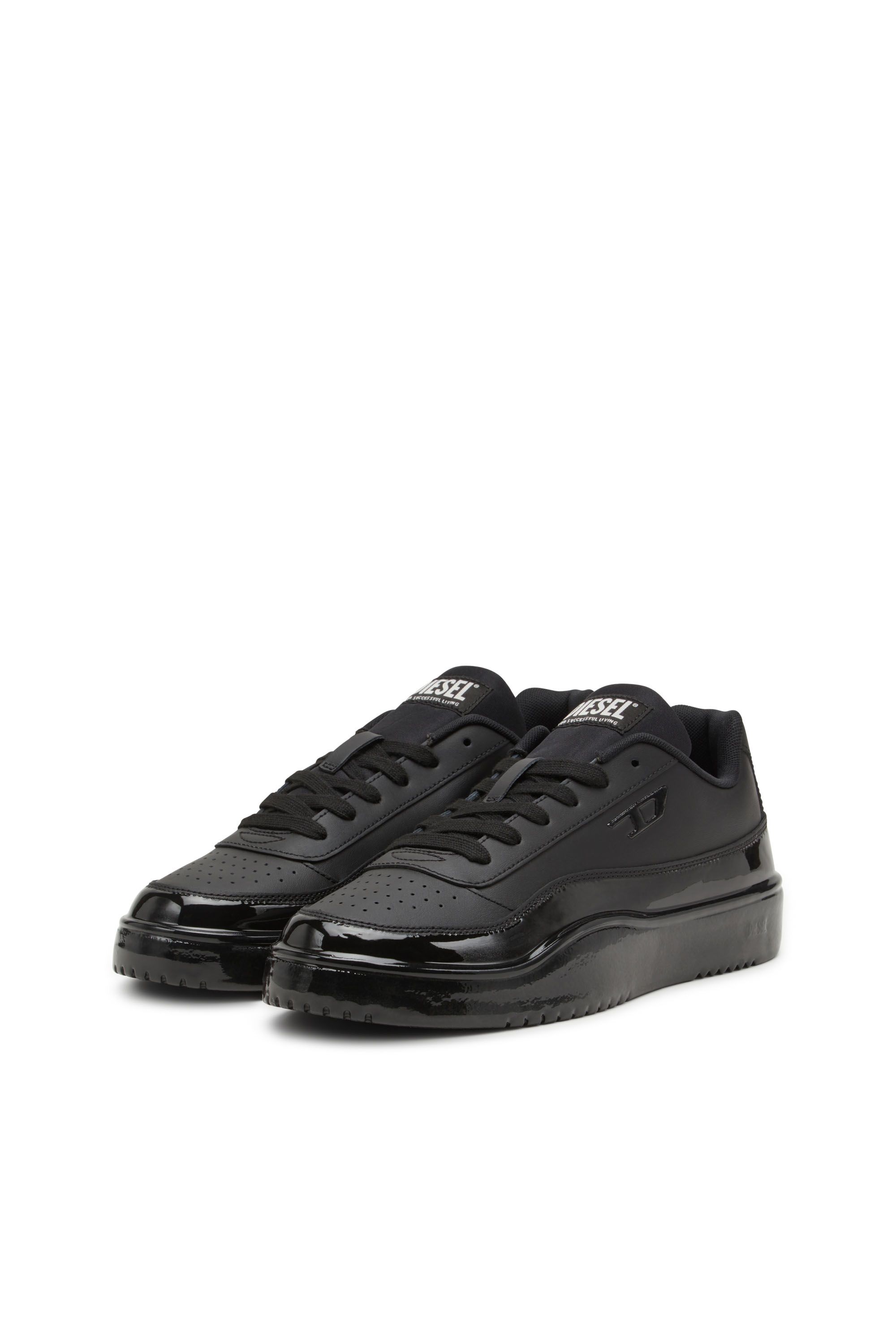 S-TRACKER-D LOW, Black Diesel - S-TRACKER-D LOW, Man's S-Tracker-D-Silicone-dipped leather sneakers in Black - 8