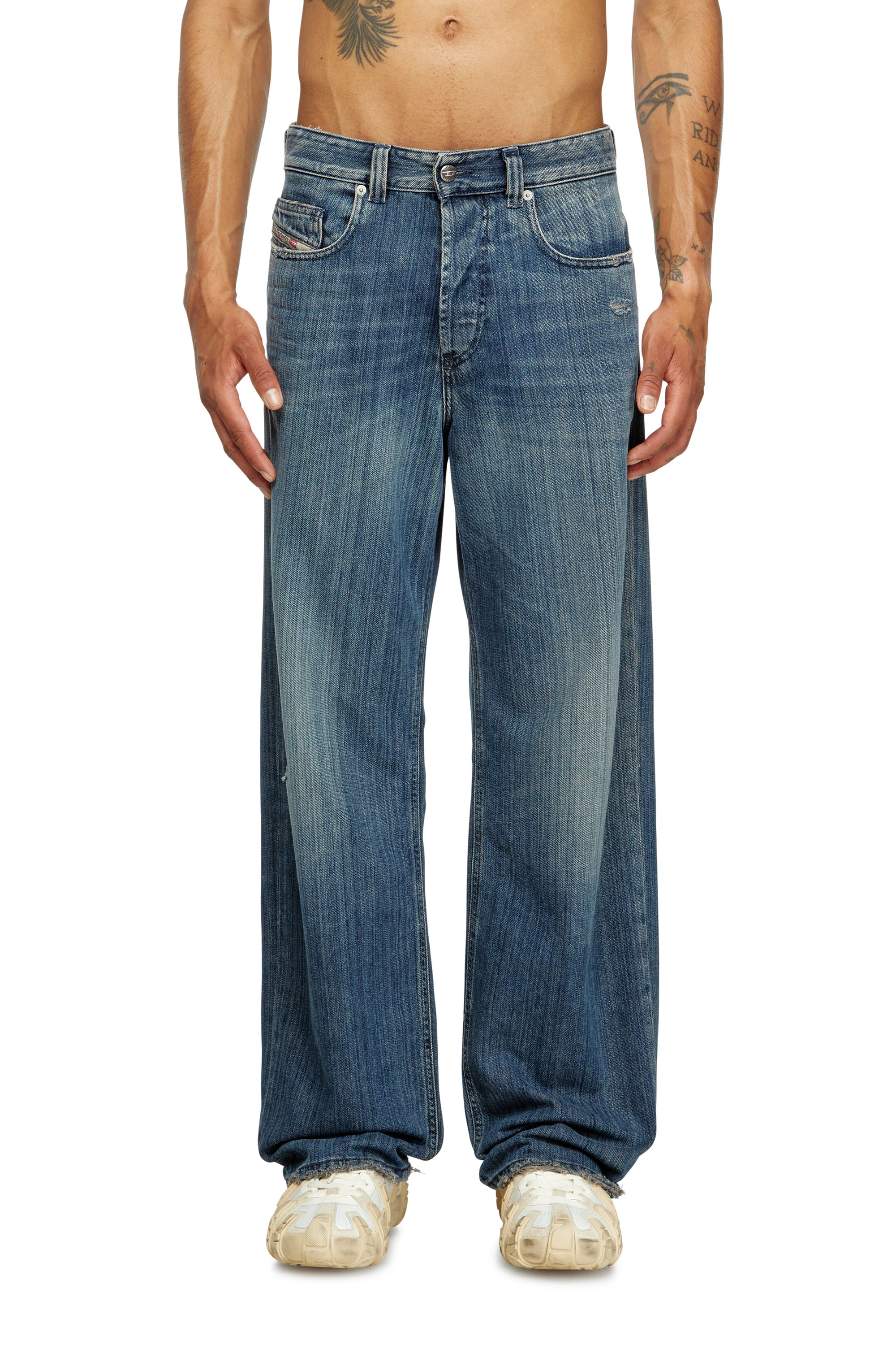 Relaxed Jeans 2001 D-Macro 09M09, Dark Blue Diesel - Man's Relaxed Jeans 2001 D-Macro 09M09, Dark Blue - 3
