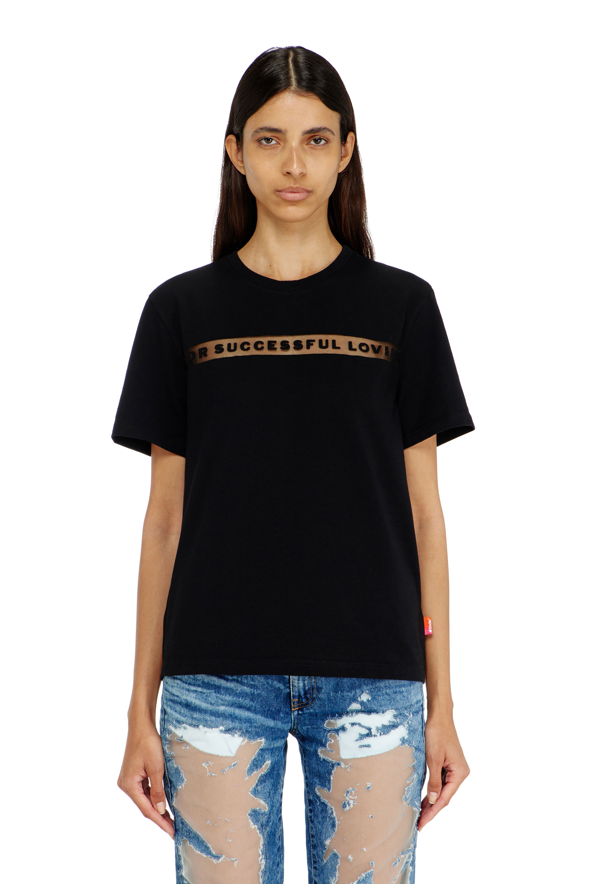Diesel - PR-T-NOTS-CHI-R, Unisex's T-shirt with For Successful Loving logo in Black - 1