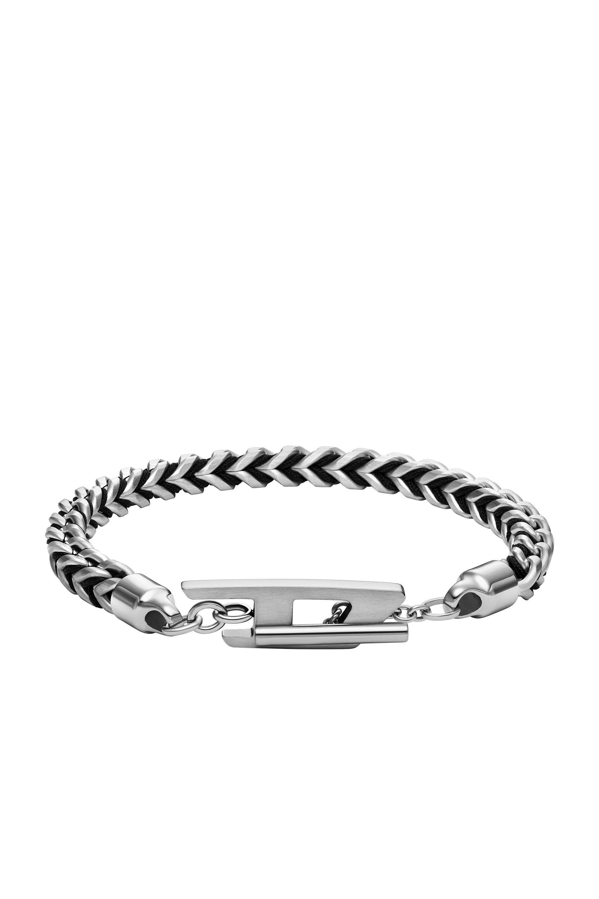 Diesel - DX1540040, Unisex's Stainless Steel Woven Chain Bracelet in Silver - 1