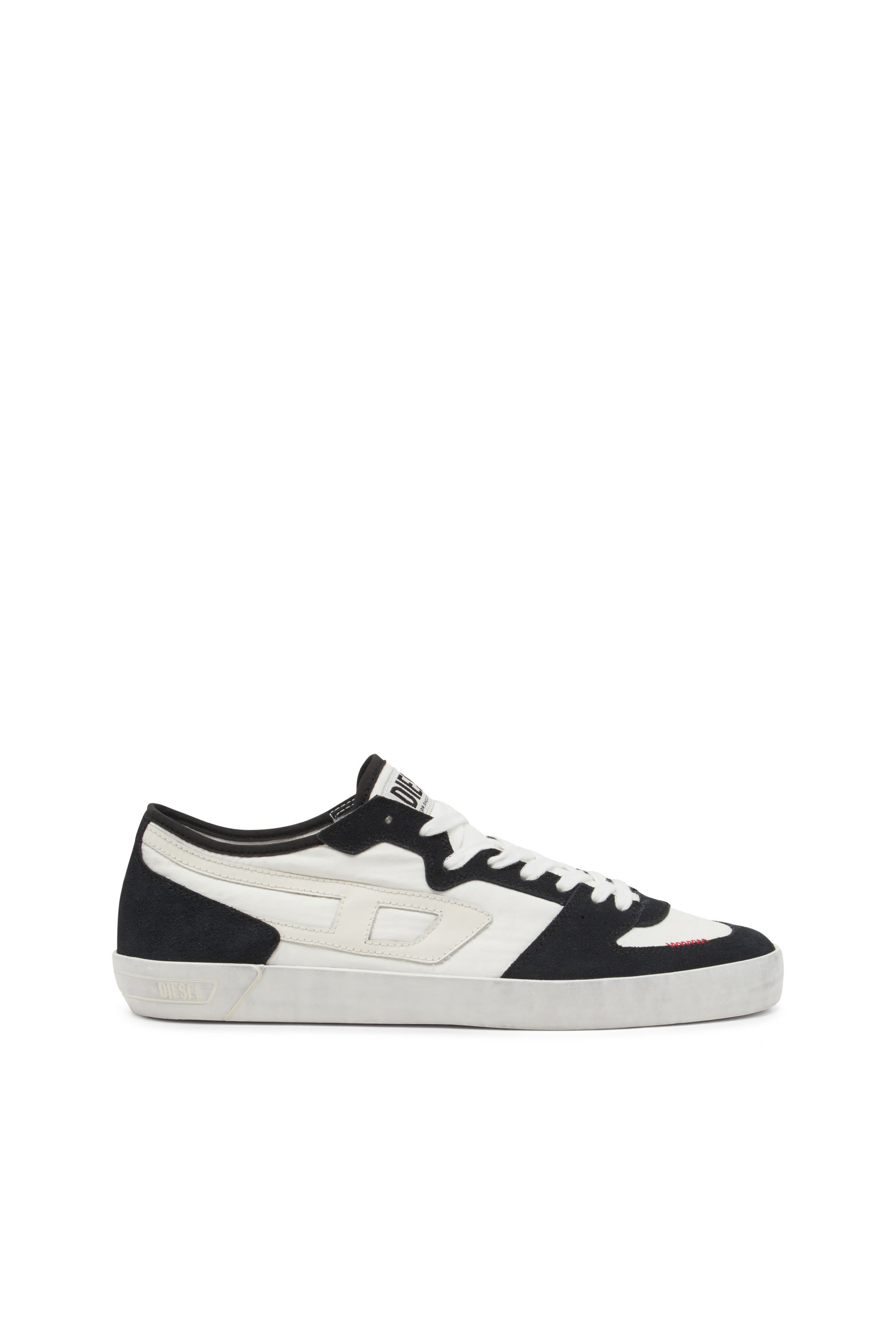 Diesel - S-LEROJI D-1 LOW, Man's Sneakers in padded ripstop and suede in Black/White - 1