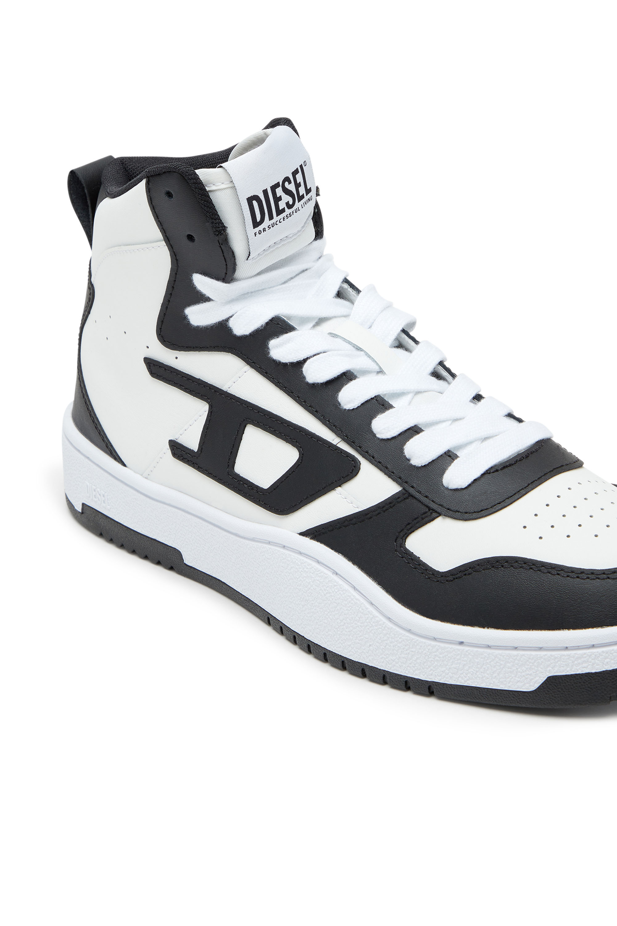 Diesel - S-UKIYO V2 MID, Man's S-Ukiyo-High-top sneakers in leather in White/Black - 6