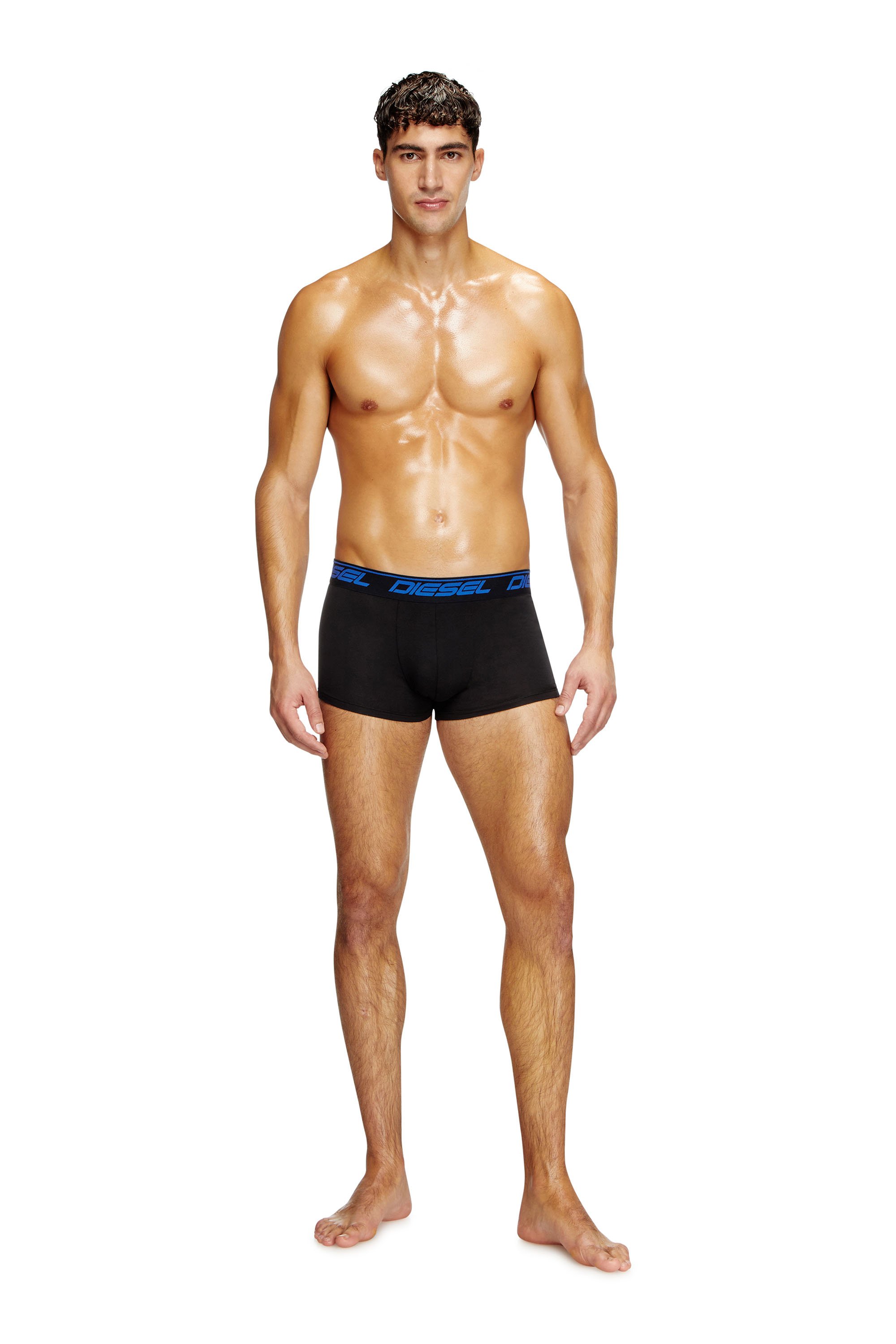 Diesel - UMBX-DAMIENTHREEPACK, Man's Three-pack cloudy-print boxer briefs in Black/Blue - 3