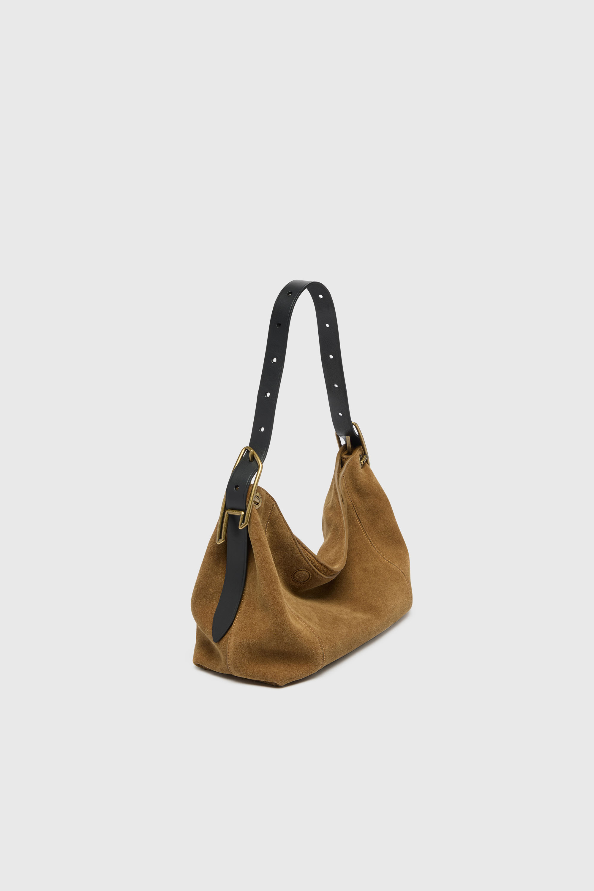 Diesel - D-LINE HOBO S, Woman's D-Line-Shoulder bag in waxed suede in Light Brown - 7