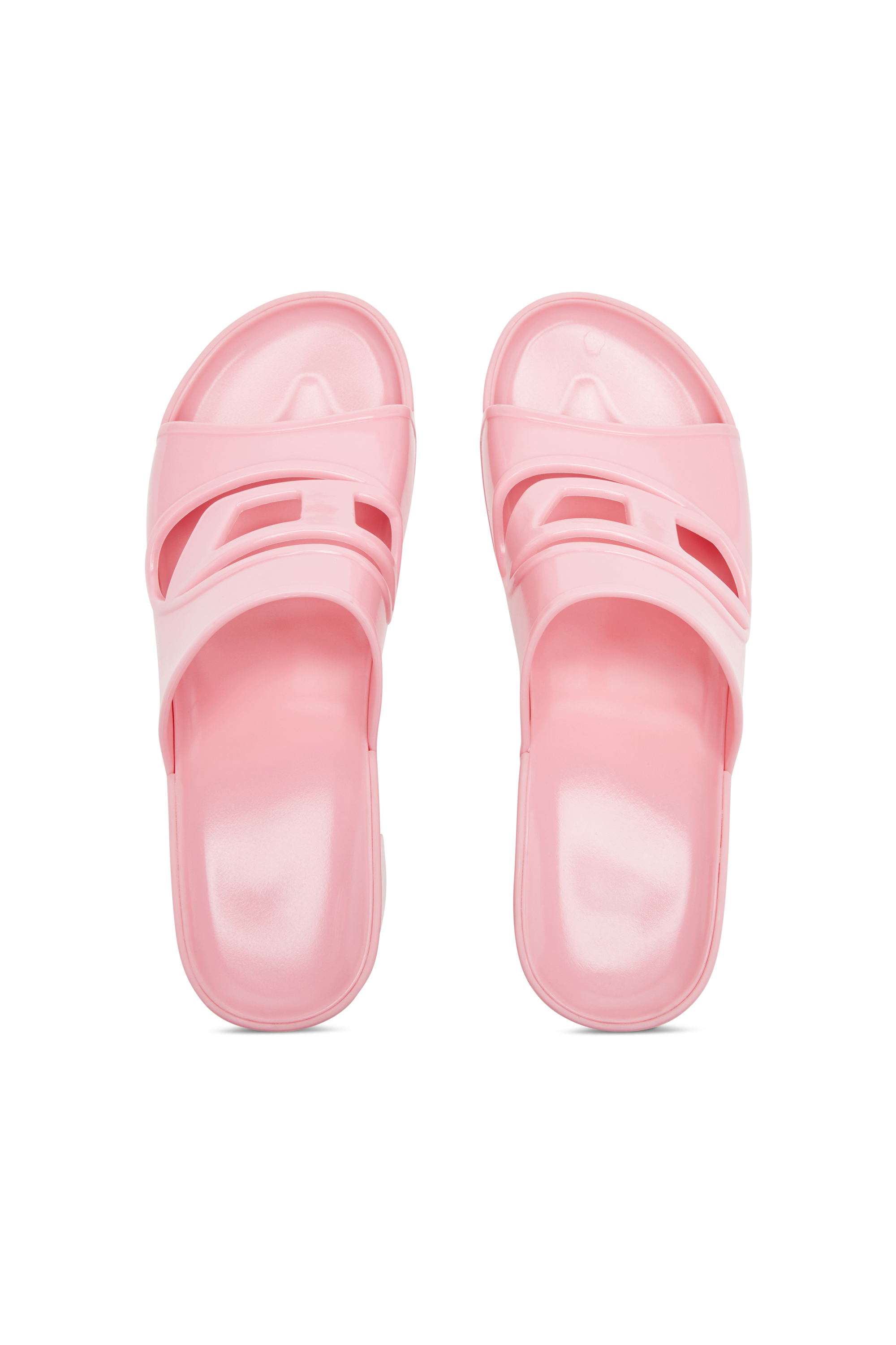 Diesel - SA-BONNIE, Woman's Heeled rubber slides with cut-out logo in Pink - 5