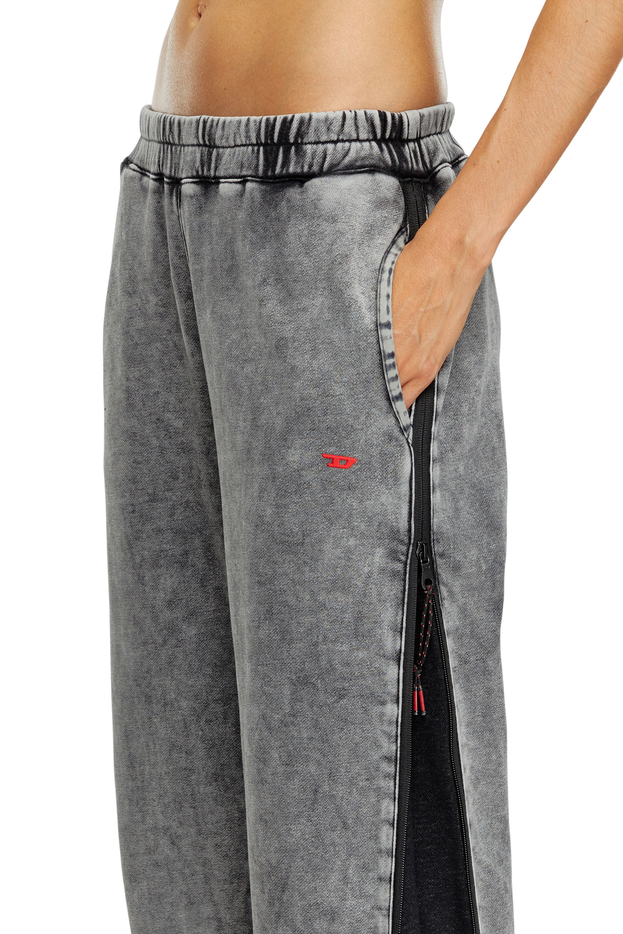 Diesel - AWSB-DELANEY-HT51, Woman Faded track pants with zip sides in Grey - Image 4