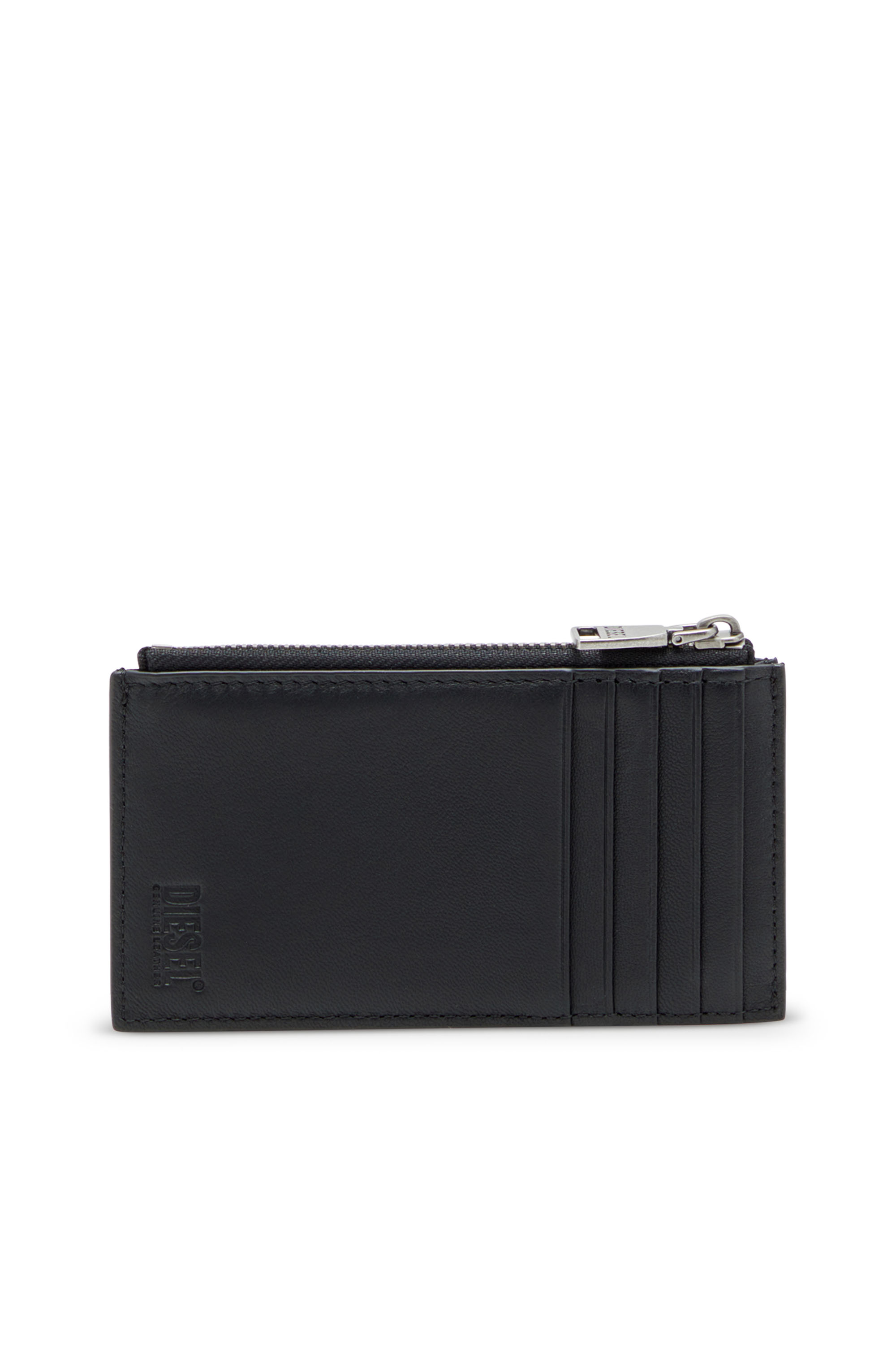 Diesel - BISCOTTO CARD HOLDER III, Man's Flat card holder in semi gloss leather in Black - 2