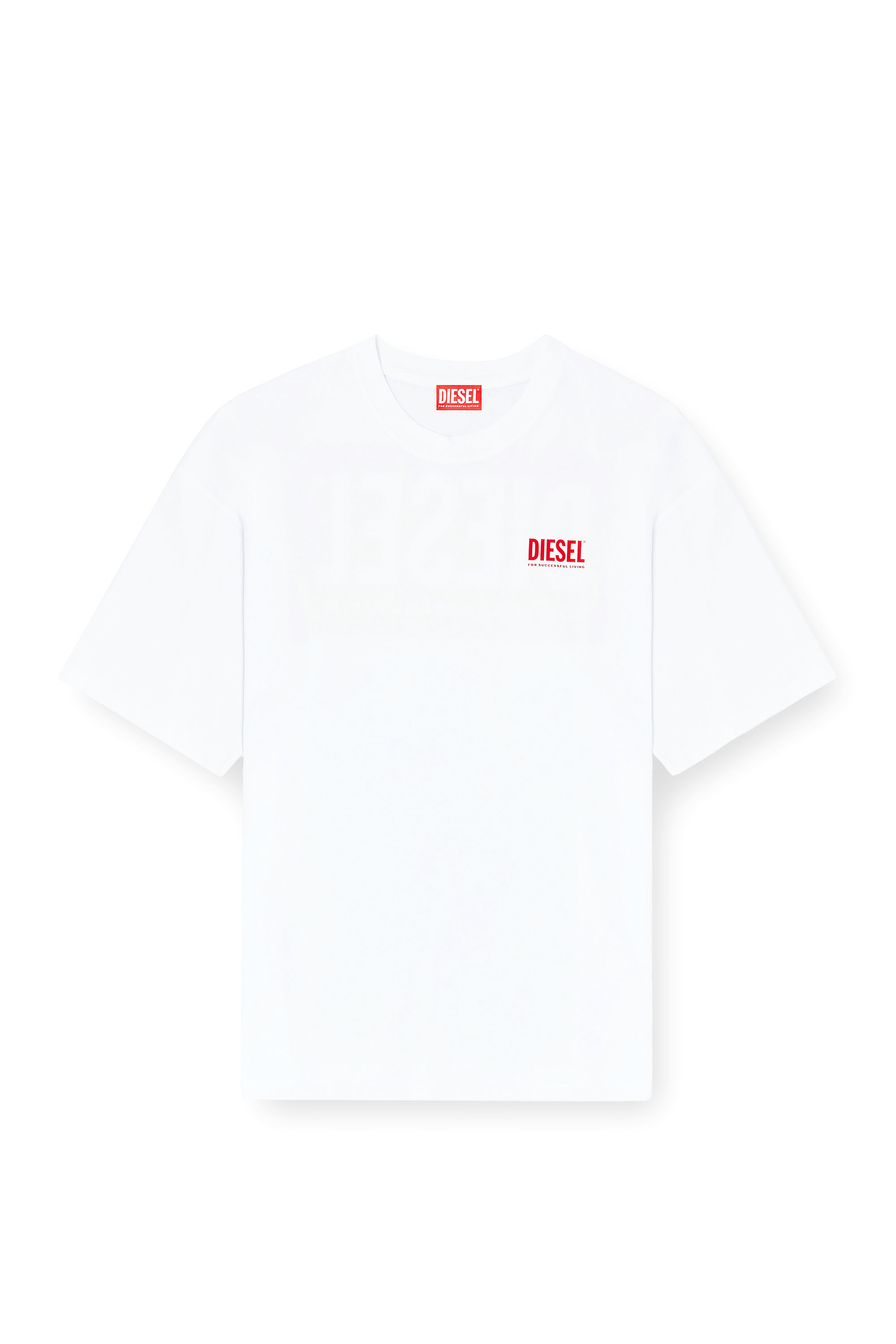 Diesel - T-BOXT-BISK, Man's Cotton T-shirt with Diesel Biscotto print in White - 3