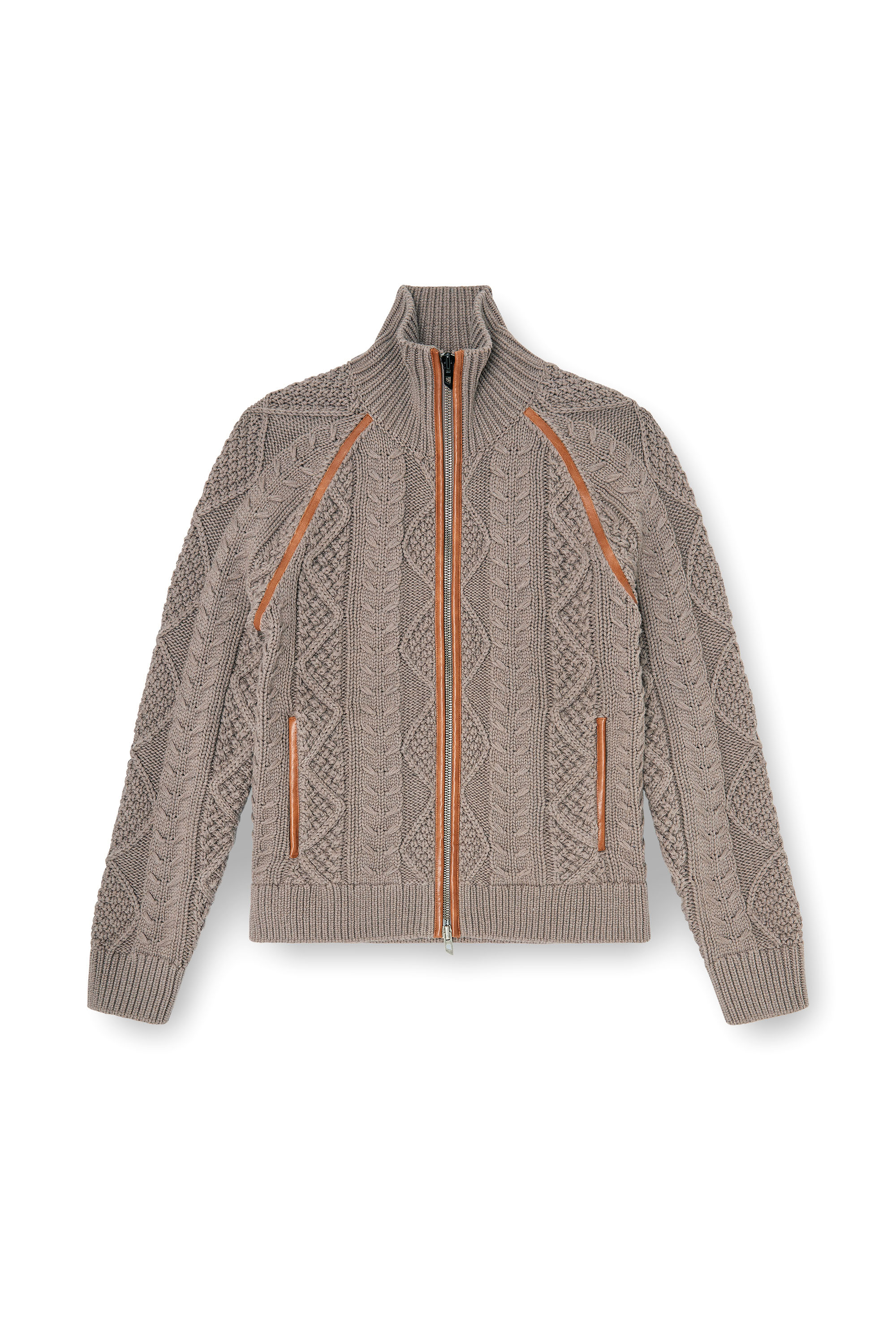 Diesel - K-INOKI, Man's Zip cardigan in cable knit in null - 3