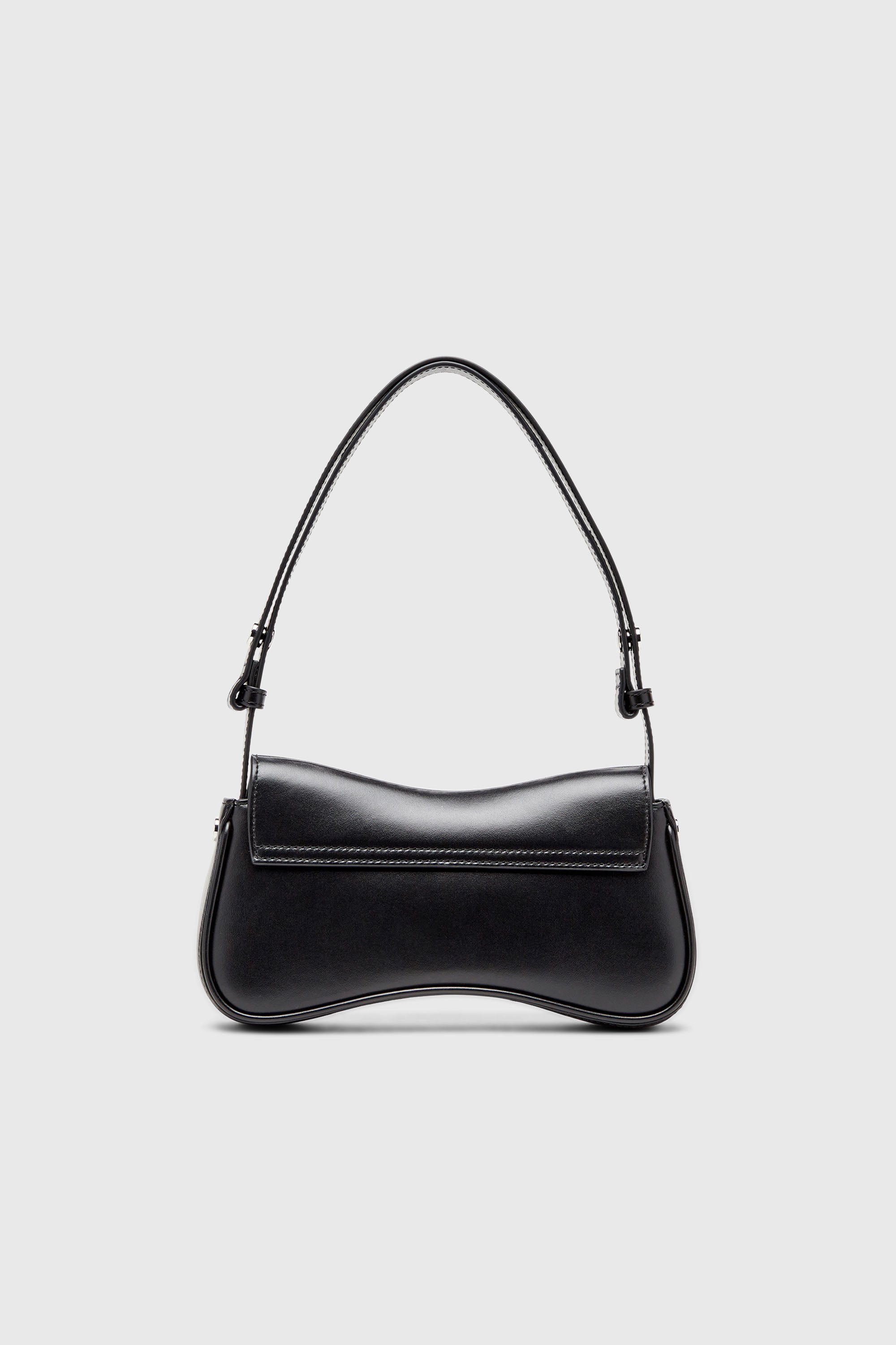 Diesel - PLAY CLUTCH, Woman's Play-Semi gloss leather shoulder bag in Black - 3