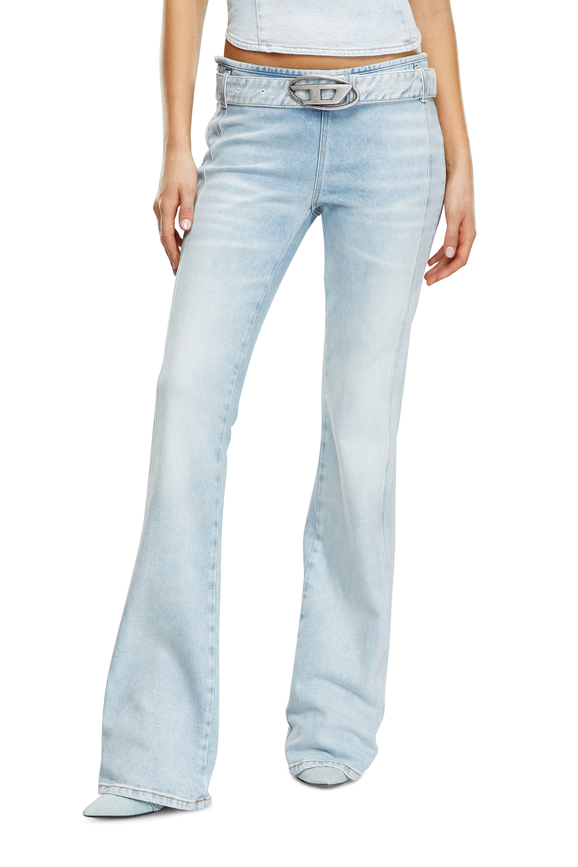 Diesel - Woman Bootcut and Flare Jeans D-Ebbybelt 0JGAA, Light Blue - Image 2