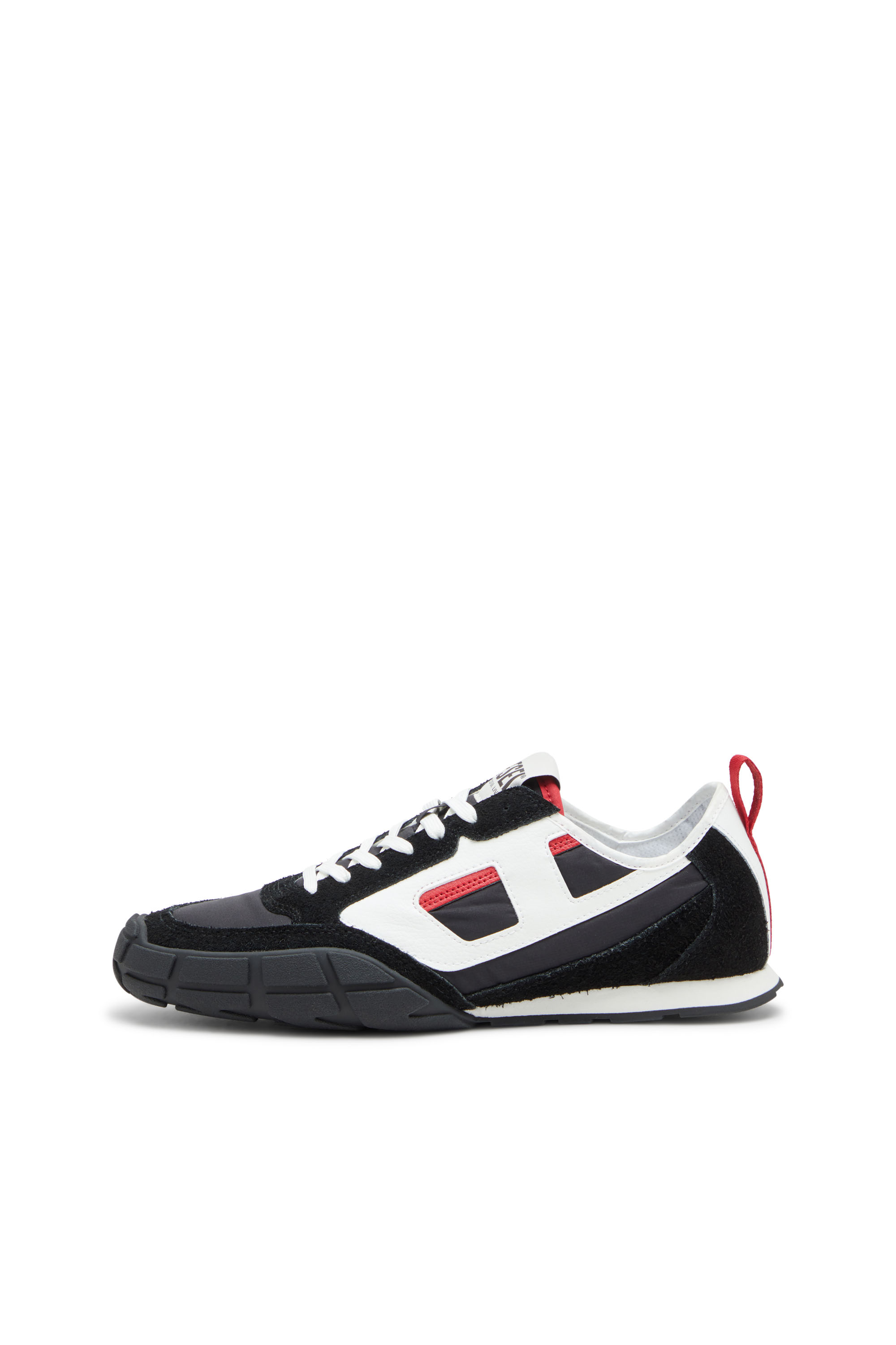 S-PAGODHA LOW, Black/Red Diesel - S-PAGODHA LOW, Man's S-Pagodha-Sneakers in leather, suede and ripstop in Black/Red - 8