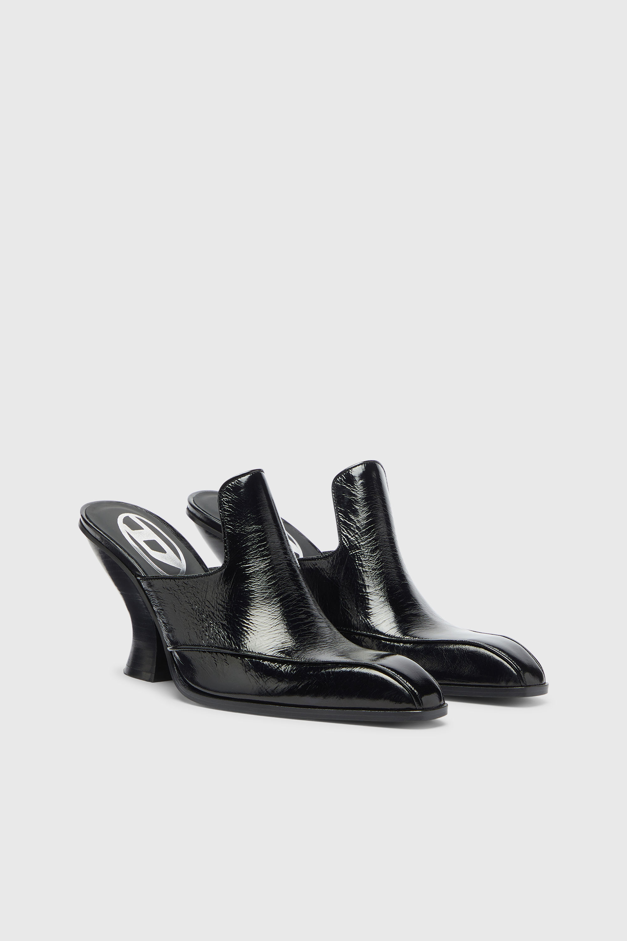 Diesel - D-LUFFY-75-MULE, Woman's D-Luffy - Western-style mules in patent leather in Black - 2