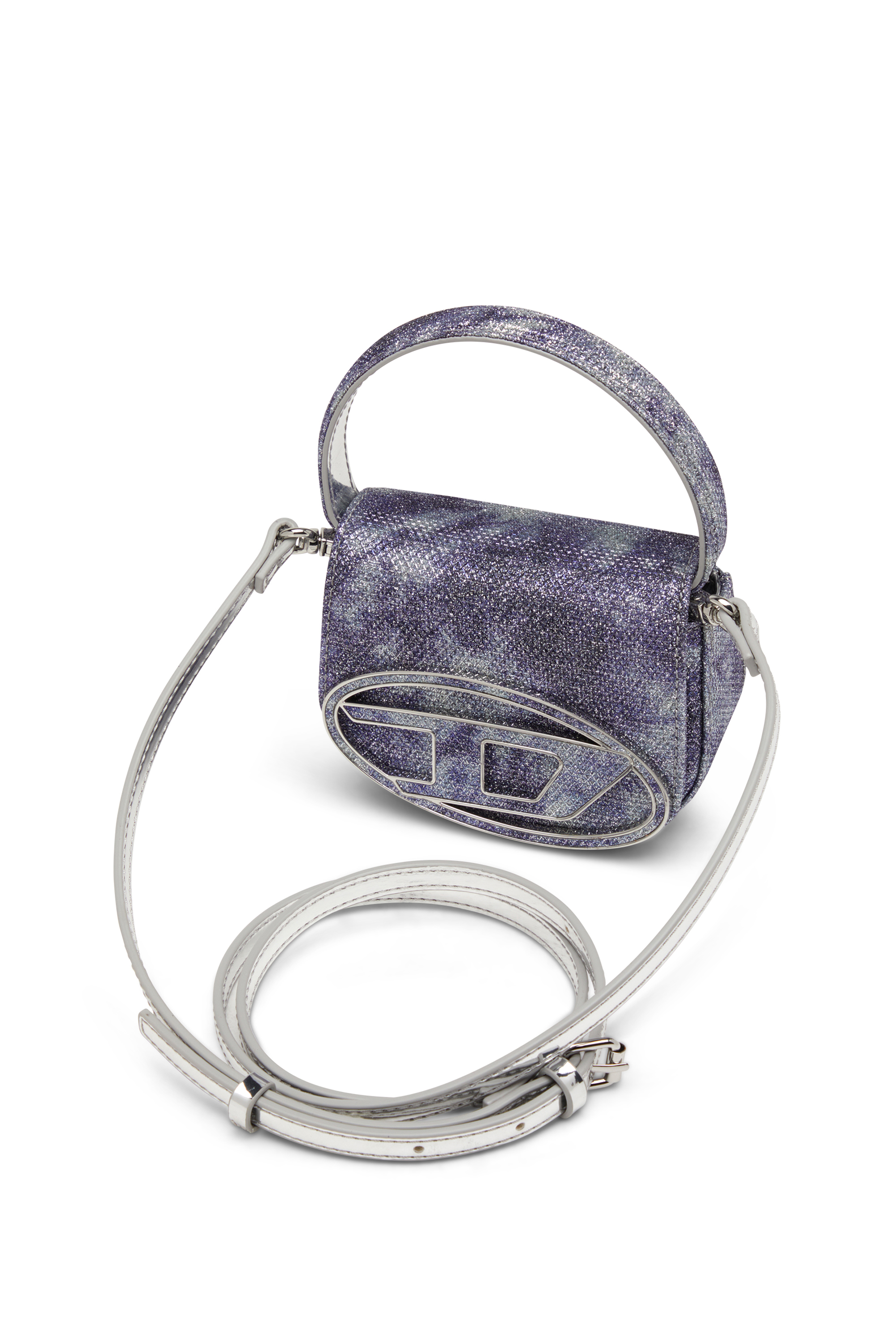 Diesel - 1DR XS, Woman's Iconic mini bag in shimmer fabric in Blue - 5