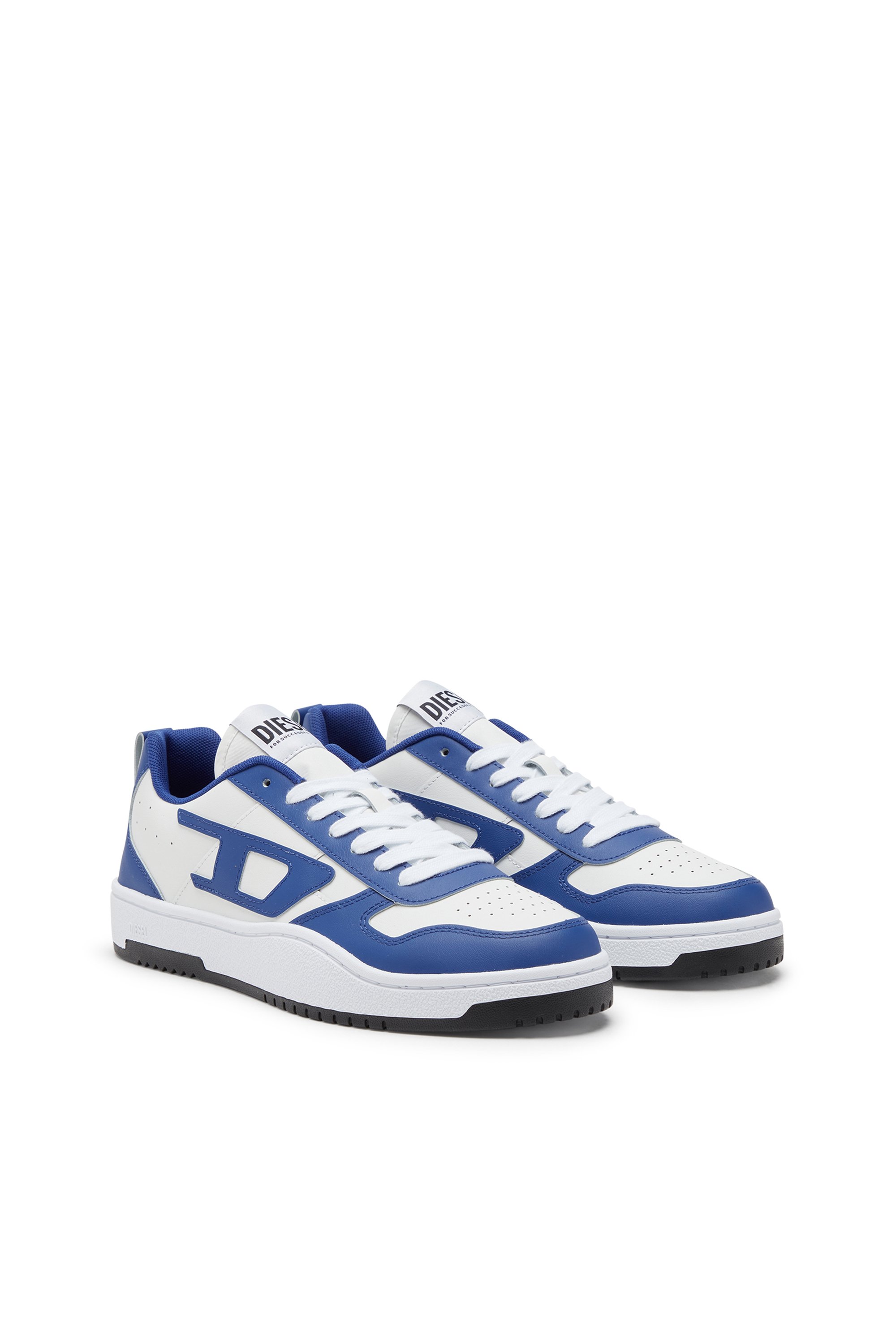 Diesel - S-UKIYO V2 LOW, Man's S-Ukiyo Low-Low-top sneakers in leather and nylon in White/Blue - 2