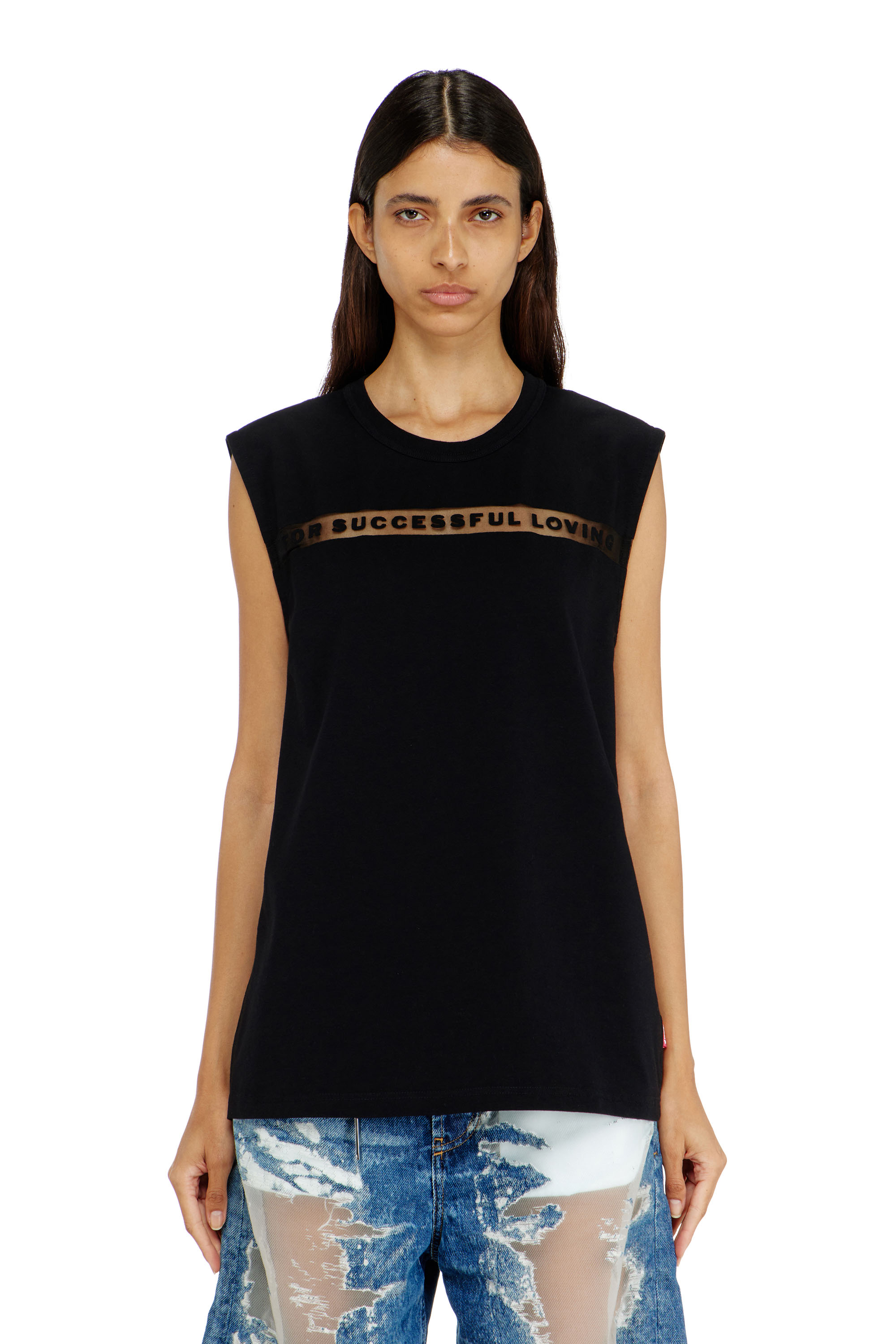 Diesel - PR-T-NORM-BISC-MATI-R, Unisex's Tank top with For Successful Loving logo in Black - 6