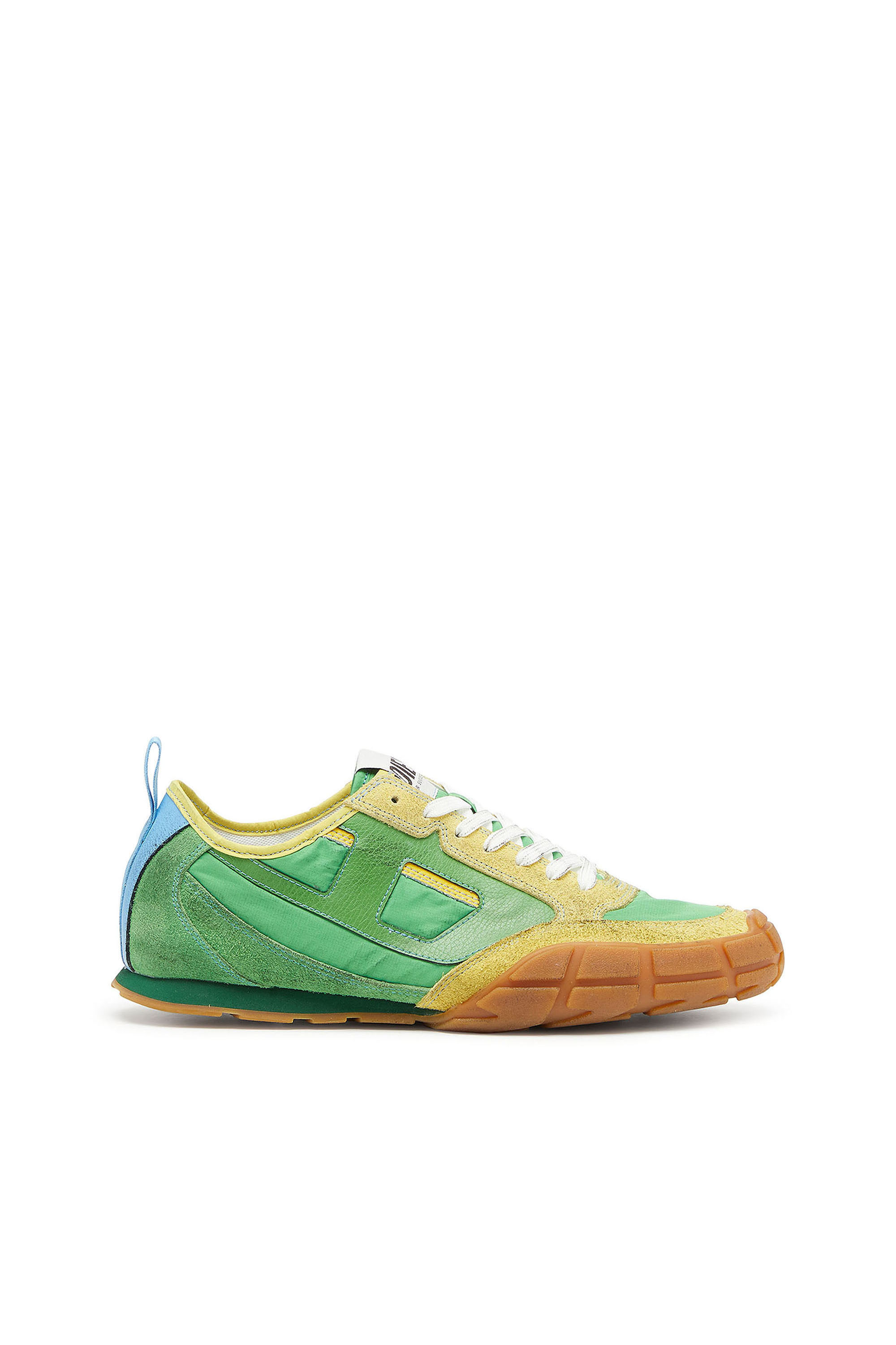 Diesel - S-PAGODHA LOW, Man's S-Pagodha - Sneakers in leather and nylon in Green - 1