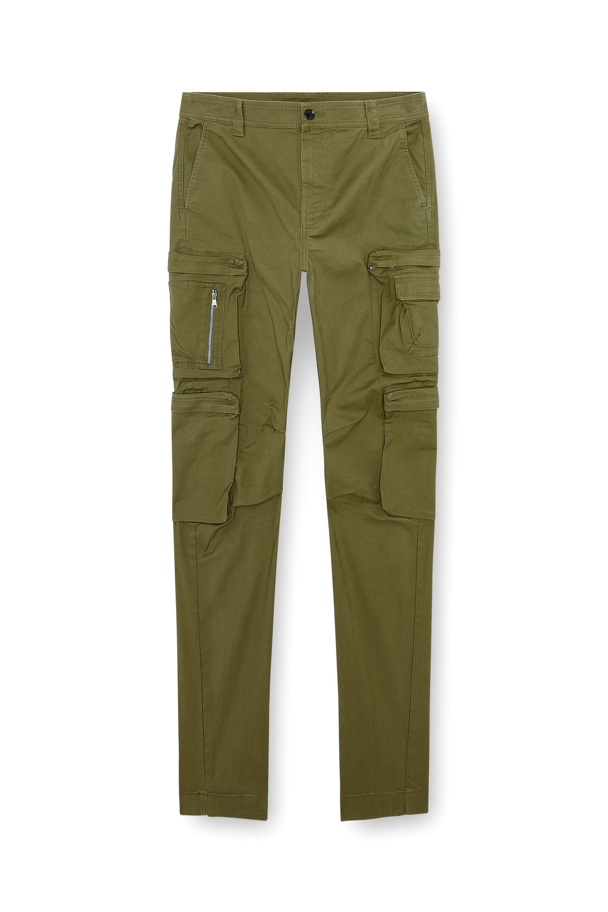 Diesel - P-ARLEM, Man's Cargo pants with zip pocket in Military Green - 2