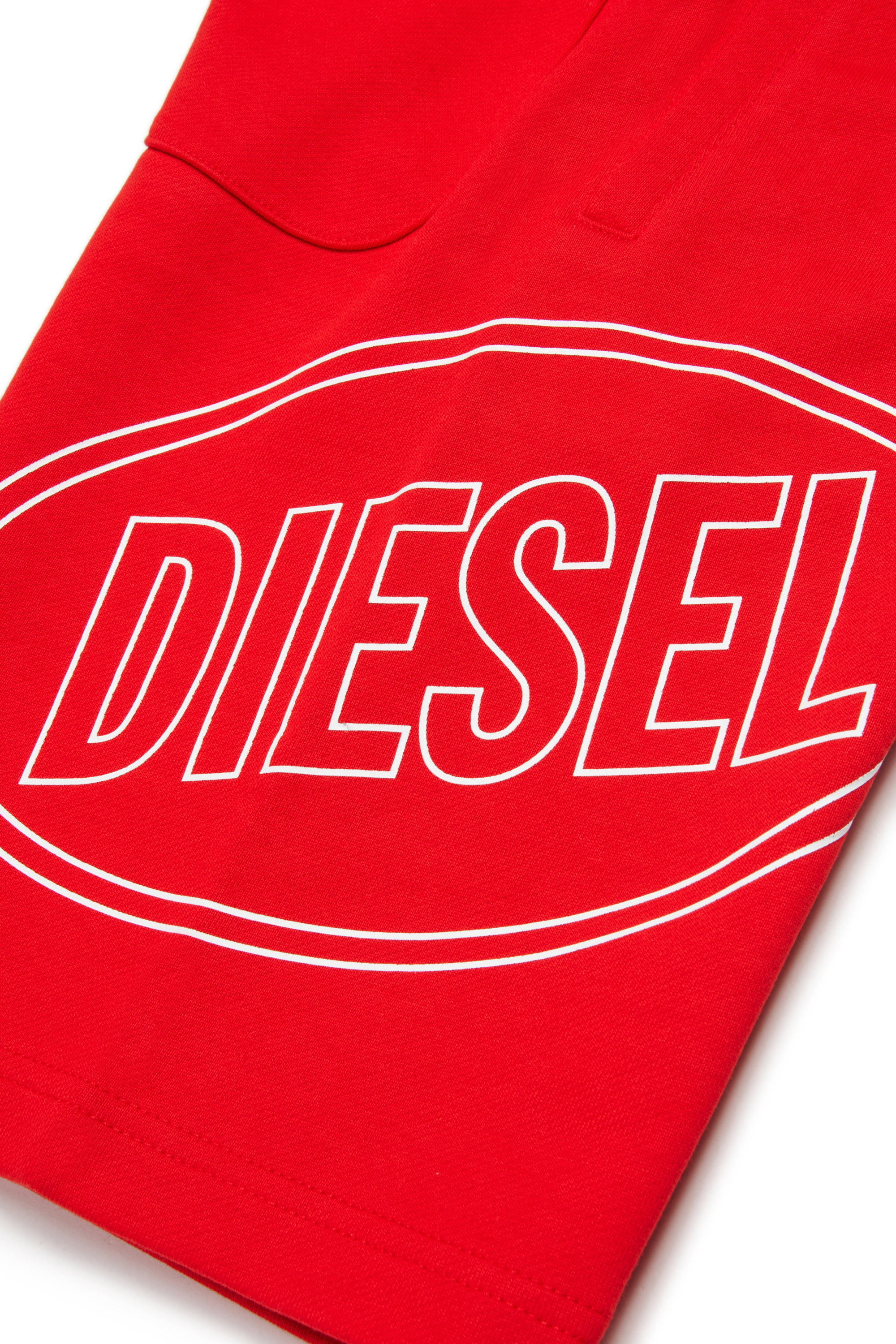 Diesel - PCIRCLE SHORT, Man's Cotton bermudas with maxi print in Red - 4