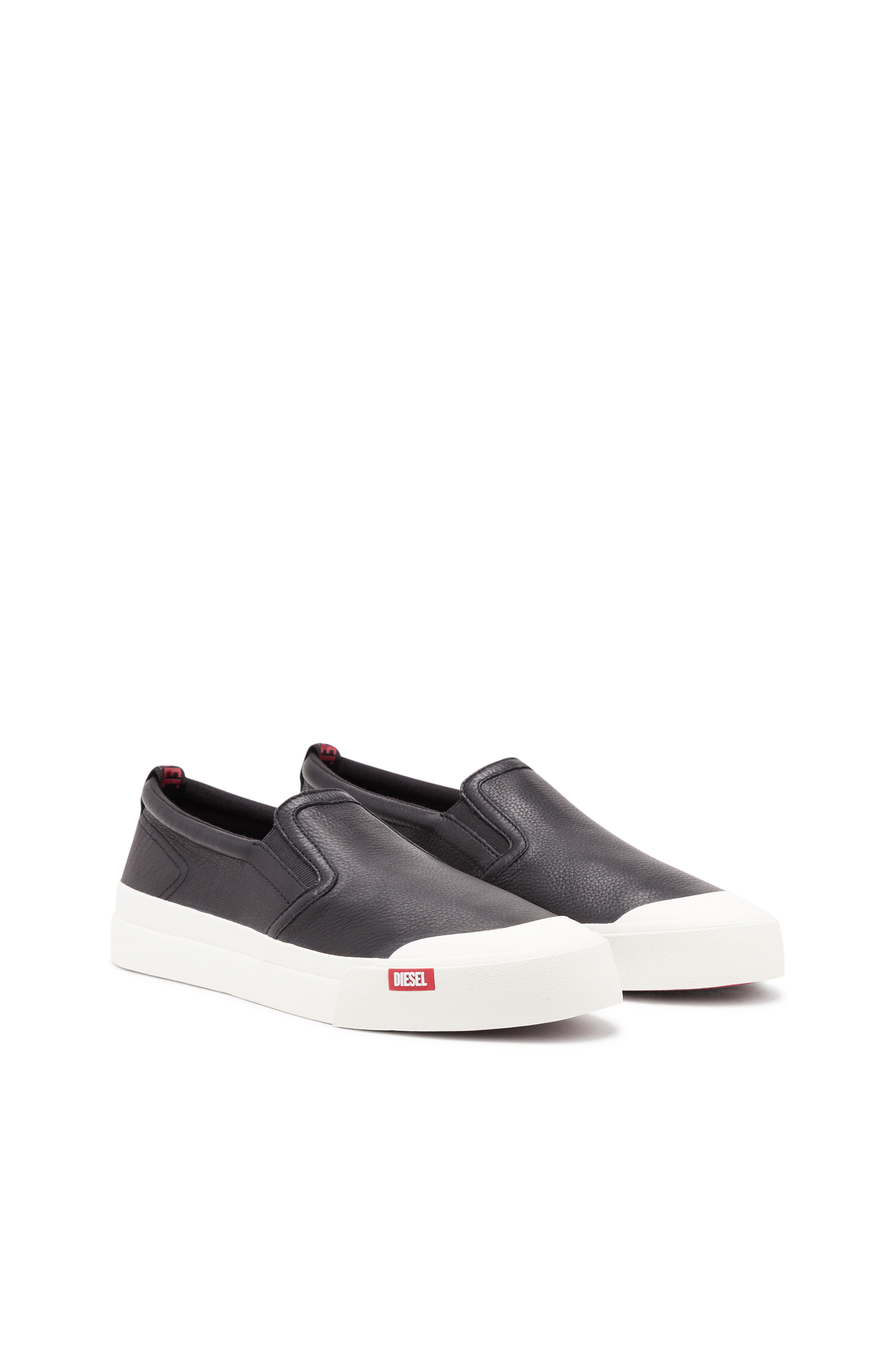 Diesel - S-ATHOS SLIP ON, Man's S-Athos Slip On-Slip-on sneakers in plain leather in Black - 2