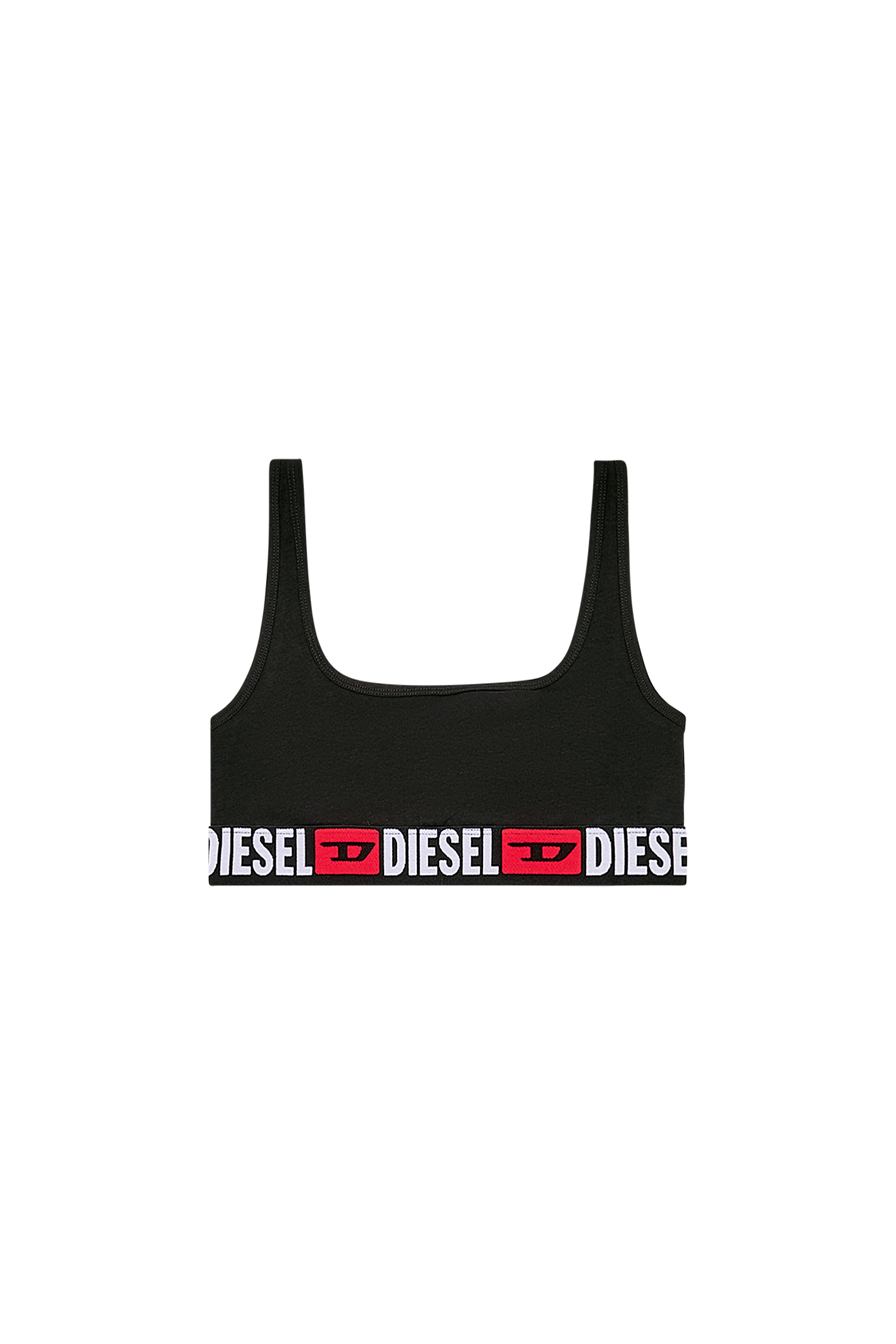 Diesel - UFSB-ORIBA, Woman's Bralette with logo band in Black - 2
