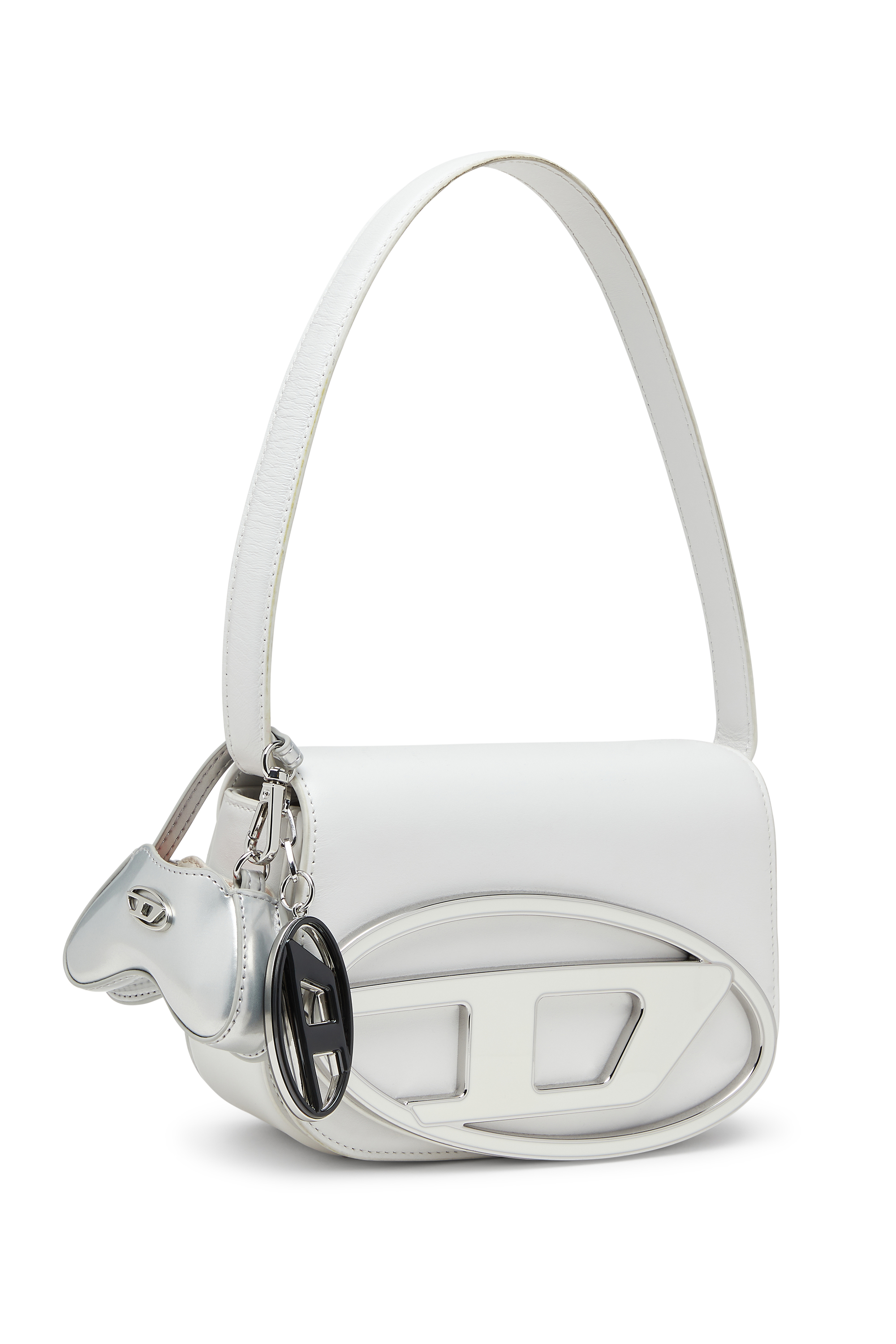 Diesel - PLAY CHARMS, Woman's Glossy bag charm with mirror in Silver - 2