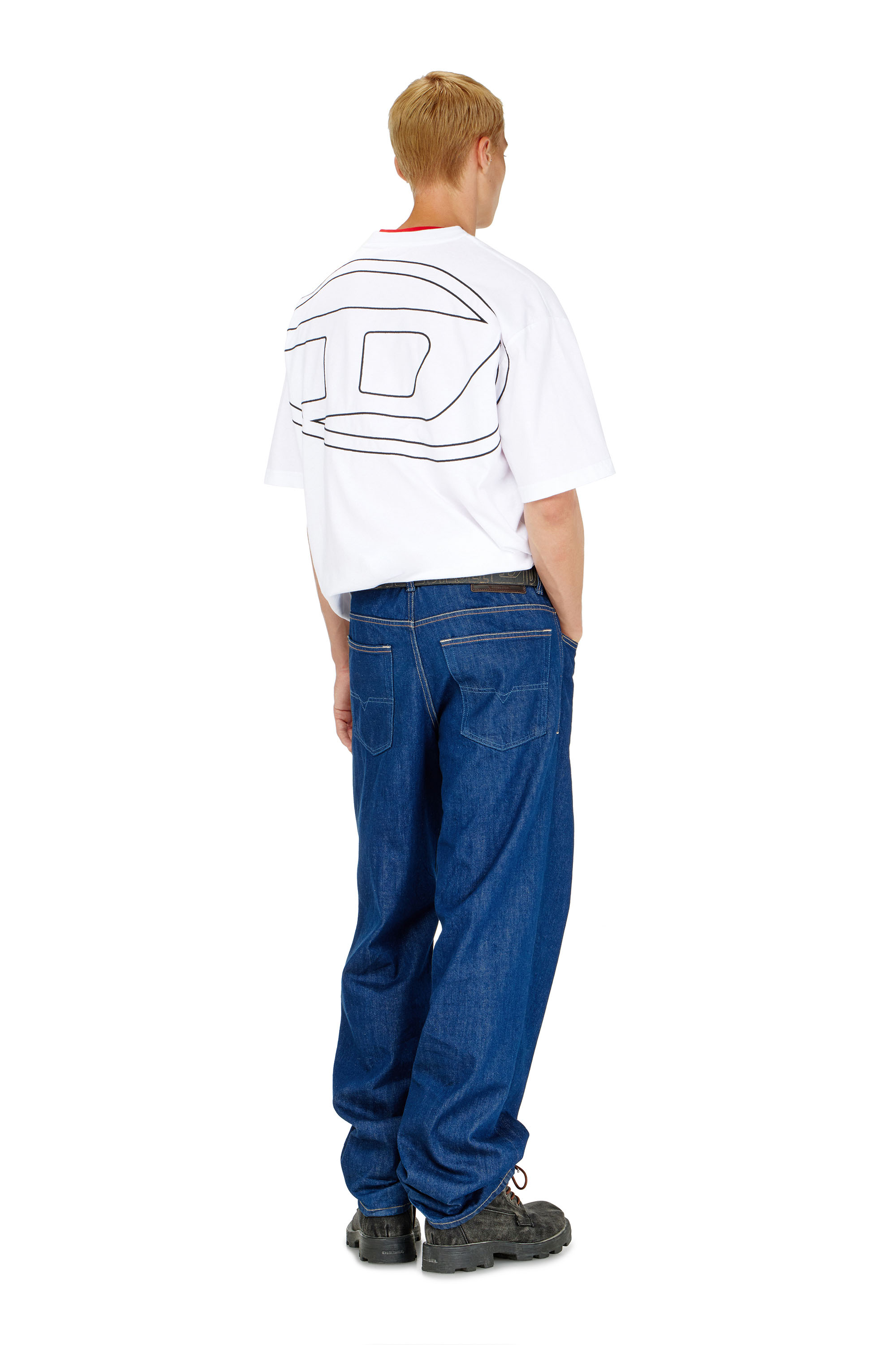 Diesel - T-BOGGY-MEGOVAL-D, Man's T-shirt with maxi oval D embroidery in White - 1