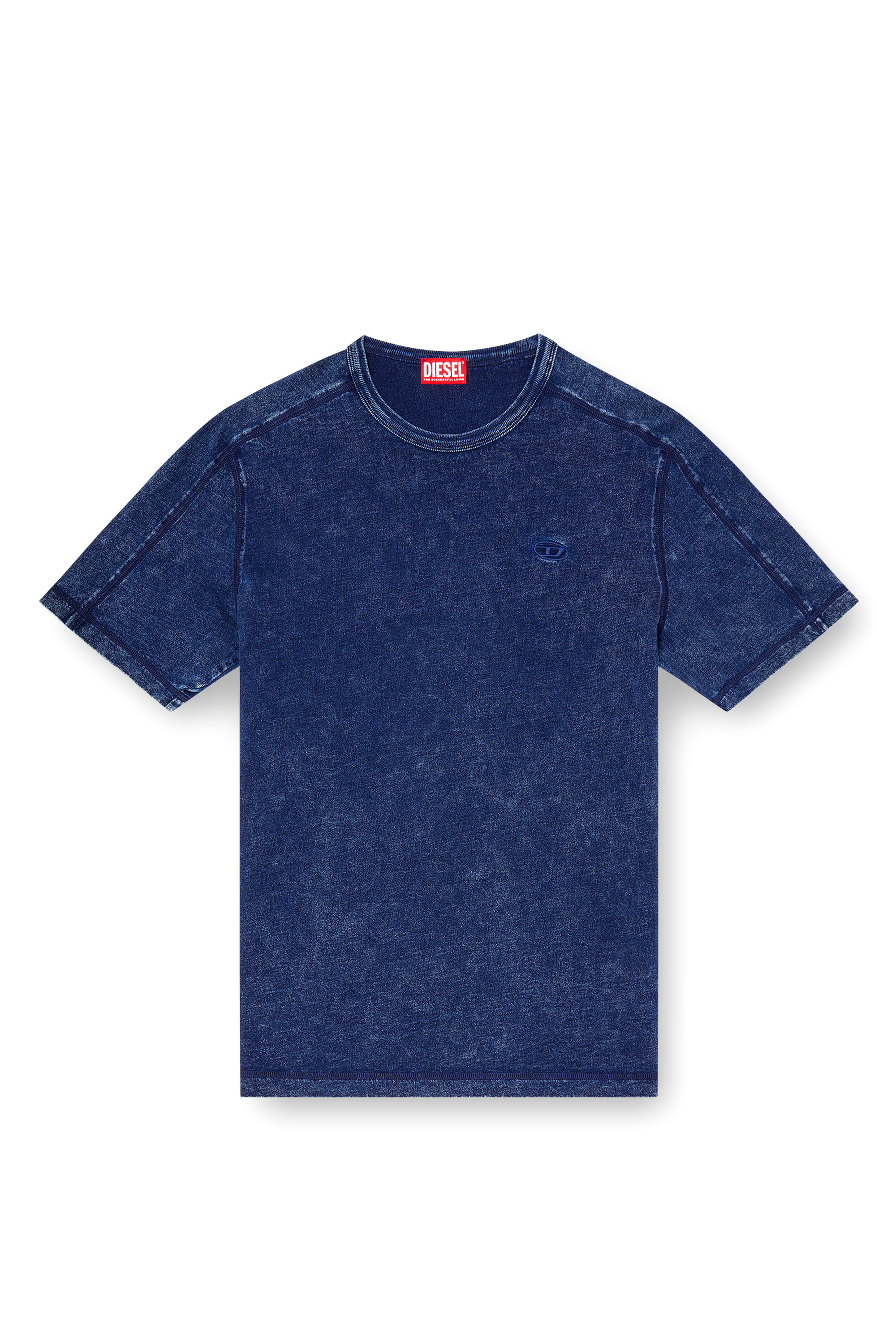Diesel - T-ADJIND, Man's Denim-look jersey T-shirt in Blue - 2