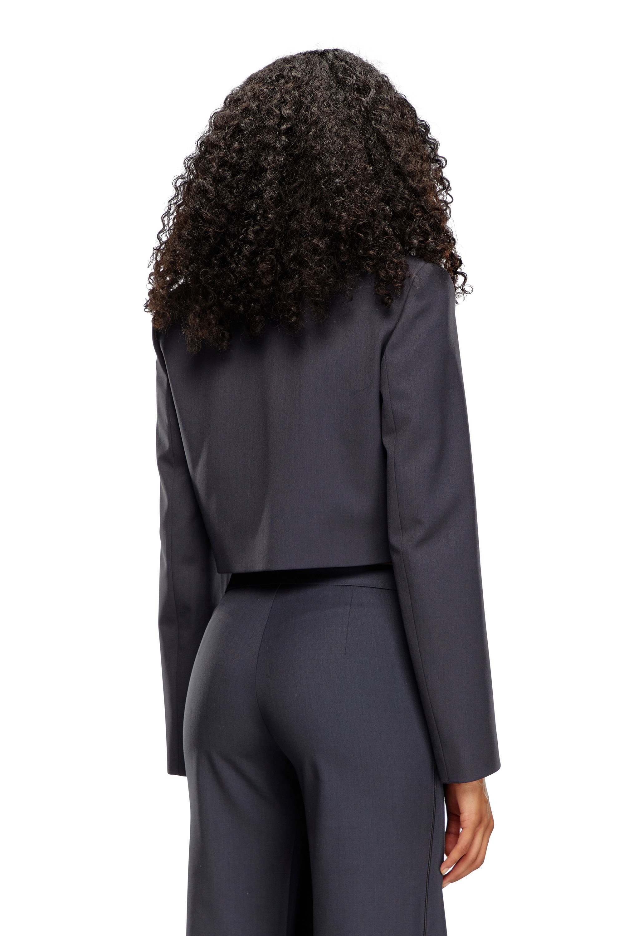 Diesel - G-MILLA-P1, Woman Cropped blazer in stretch wool blend in Grey - Image 3