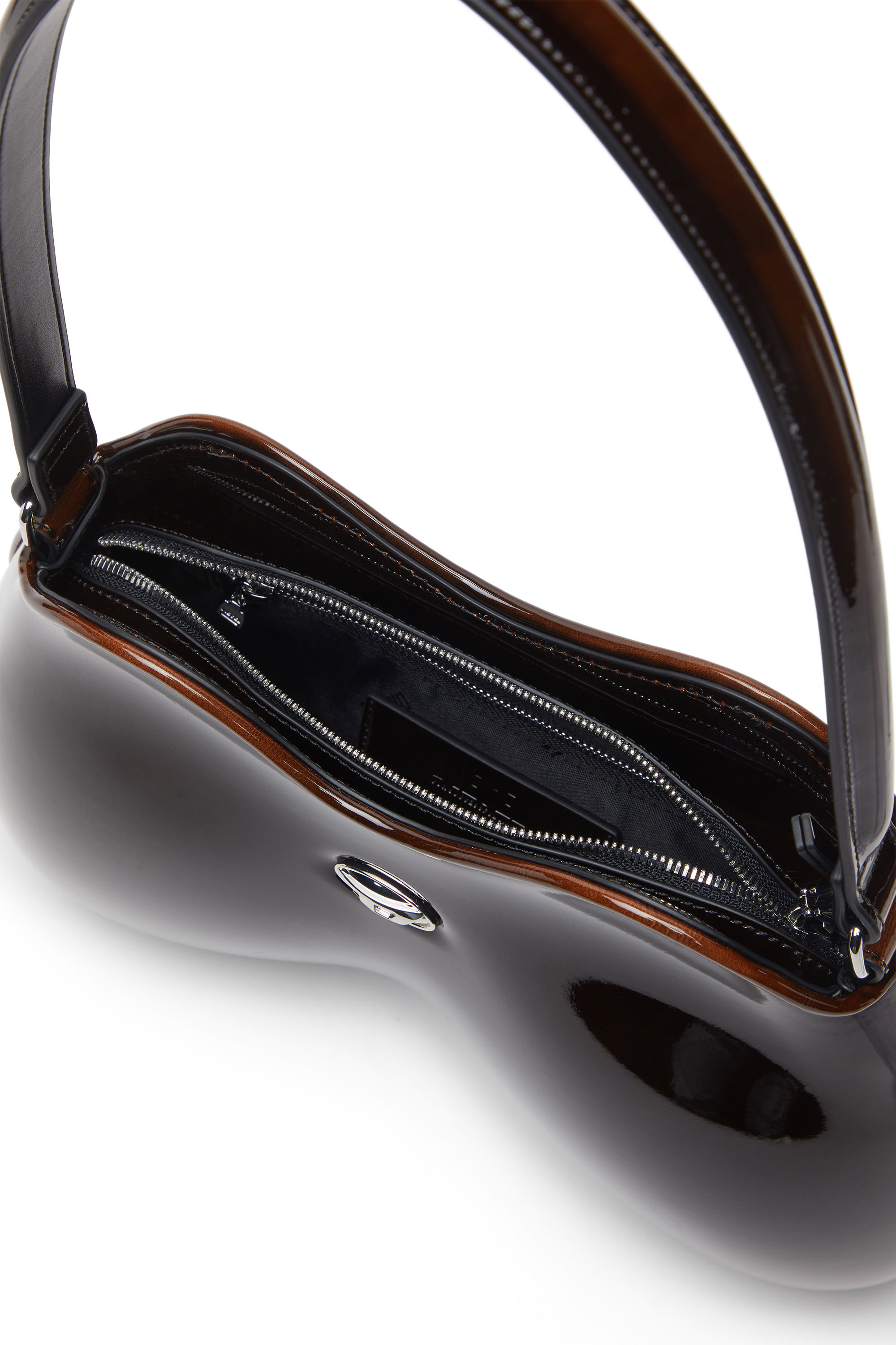 Diesel - DOUBLE-D SHOULDER, Woman's Double-D-Rigid shoulder bag in dégradé glossy PU in Brown - 3
